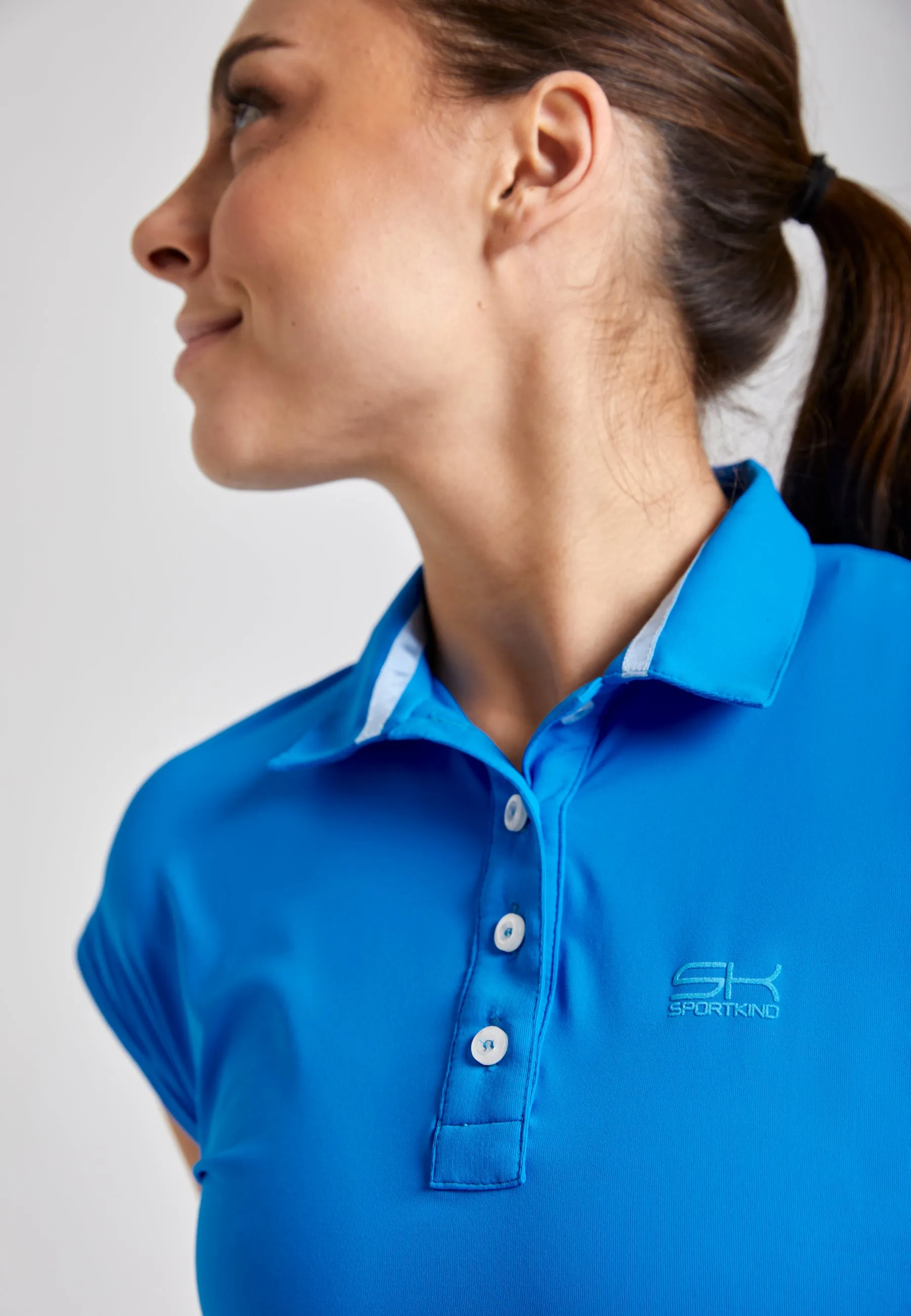 Tennis Polo Shirt Loose-Fit, cyan blue