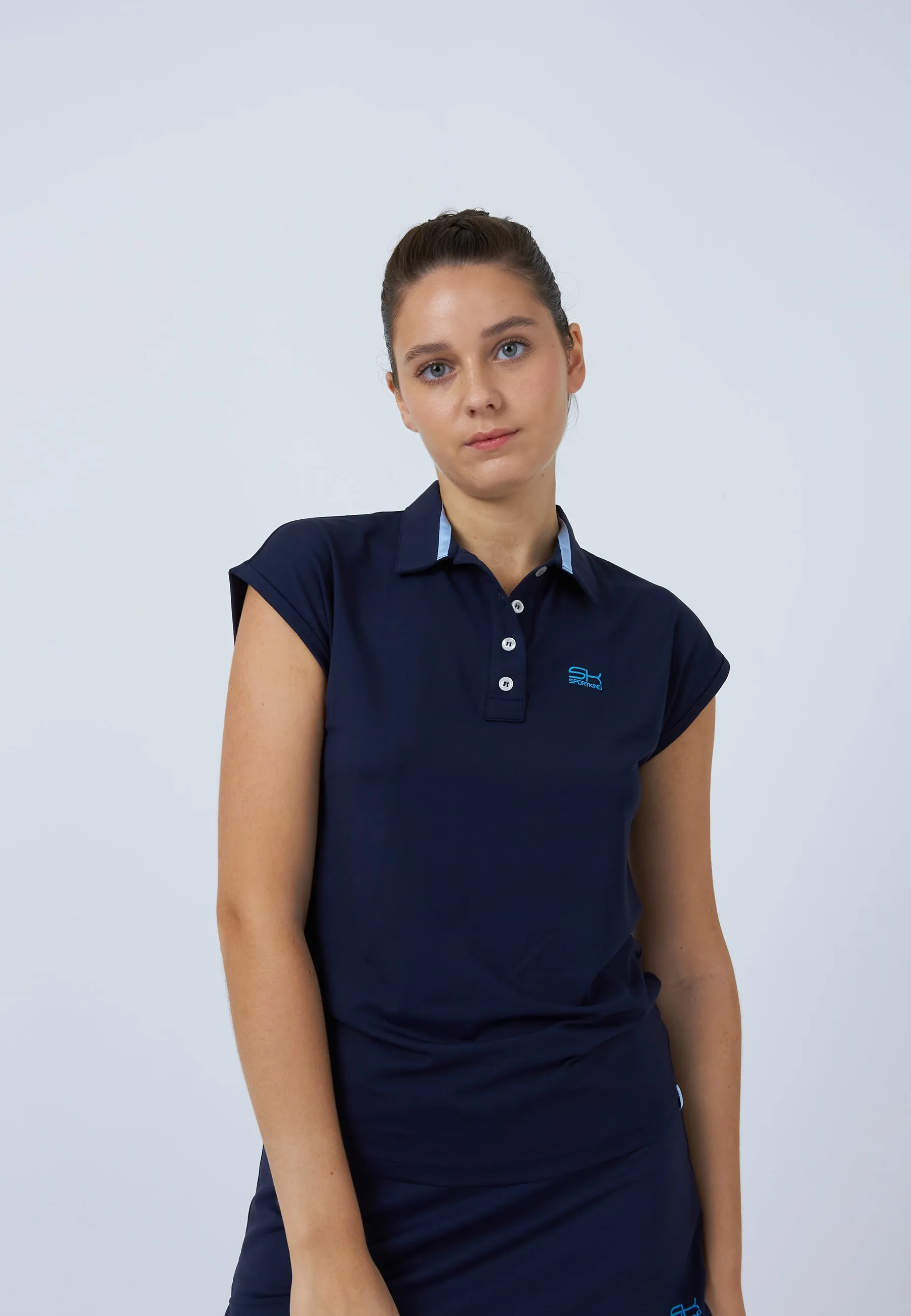 Tennis Polo Shirt Loose-Fit, navy blue