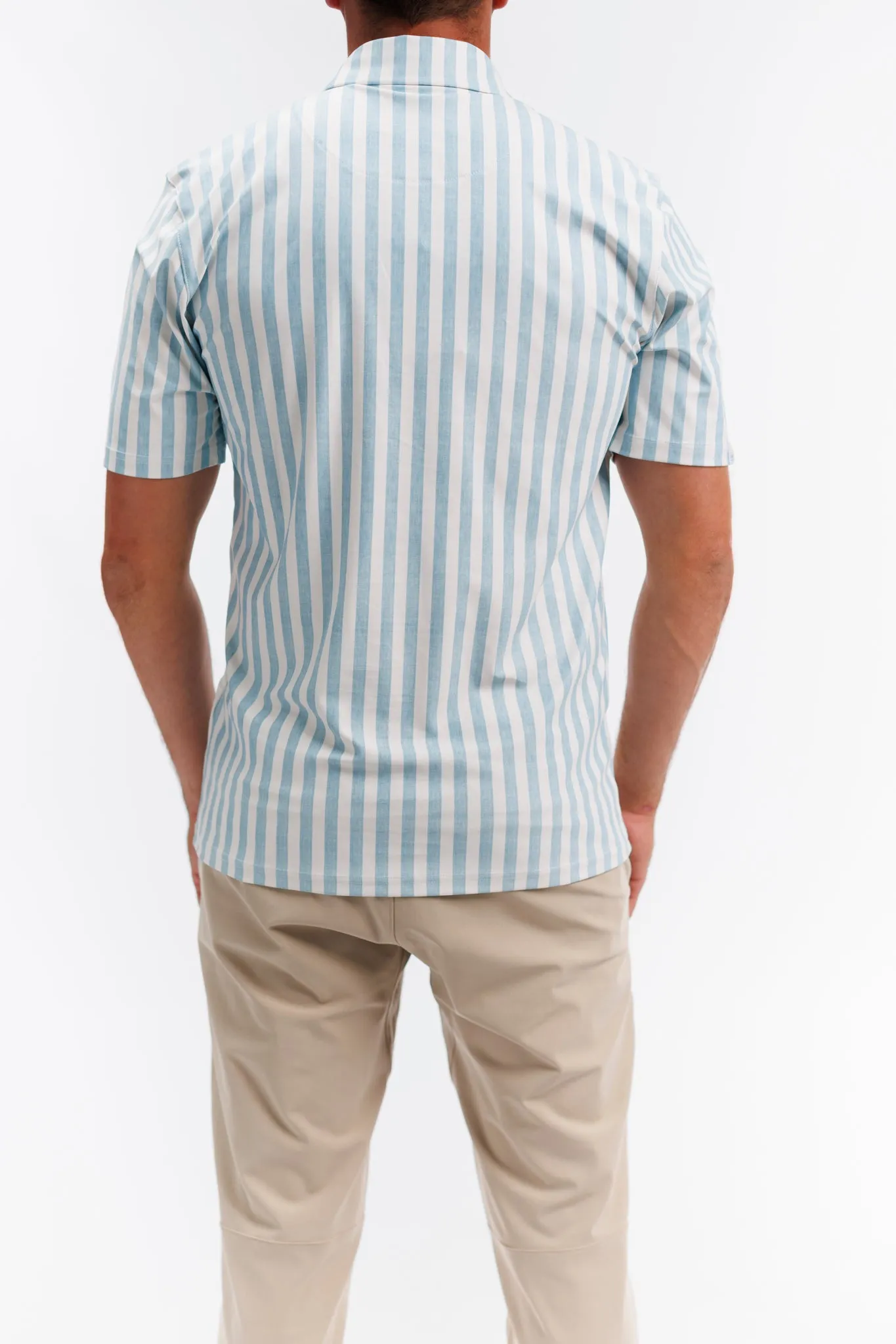 The Eastwood Polo - Lagoon Stripe