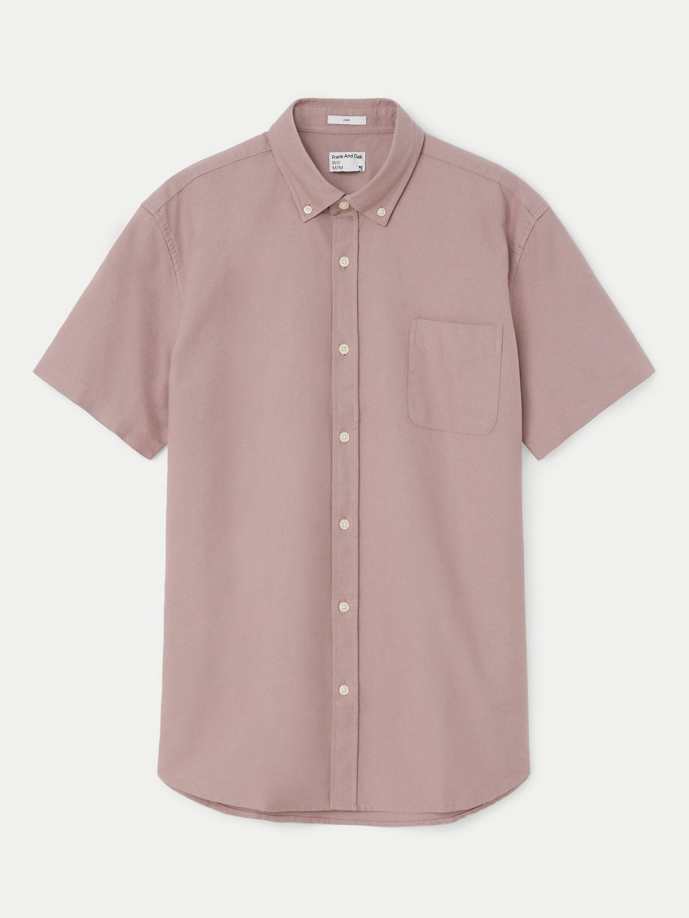 The Jasper Short Sleeve Oxford Shirt in Mauve Mist