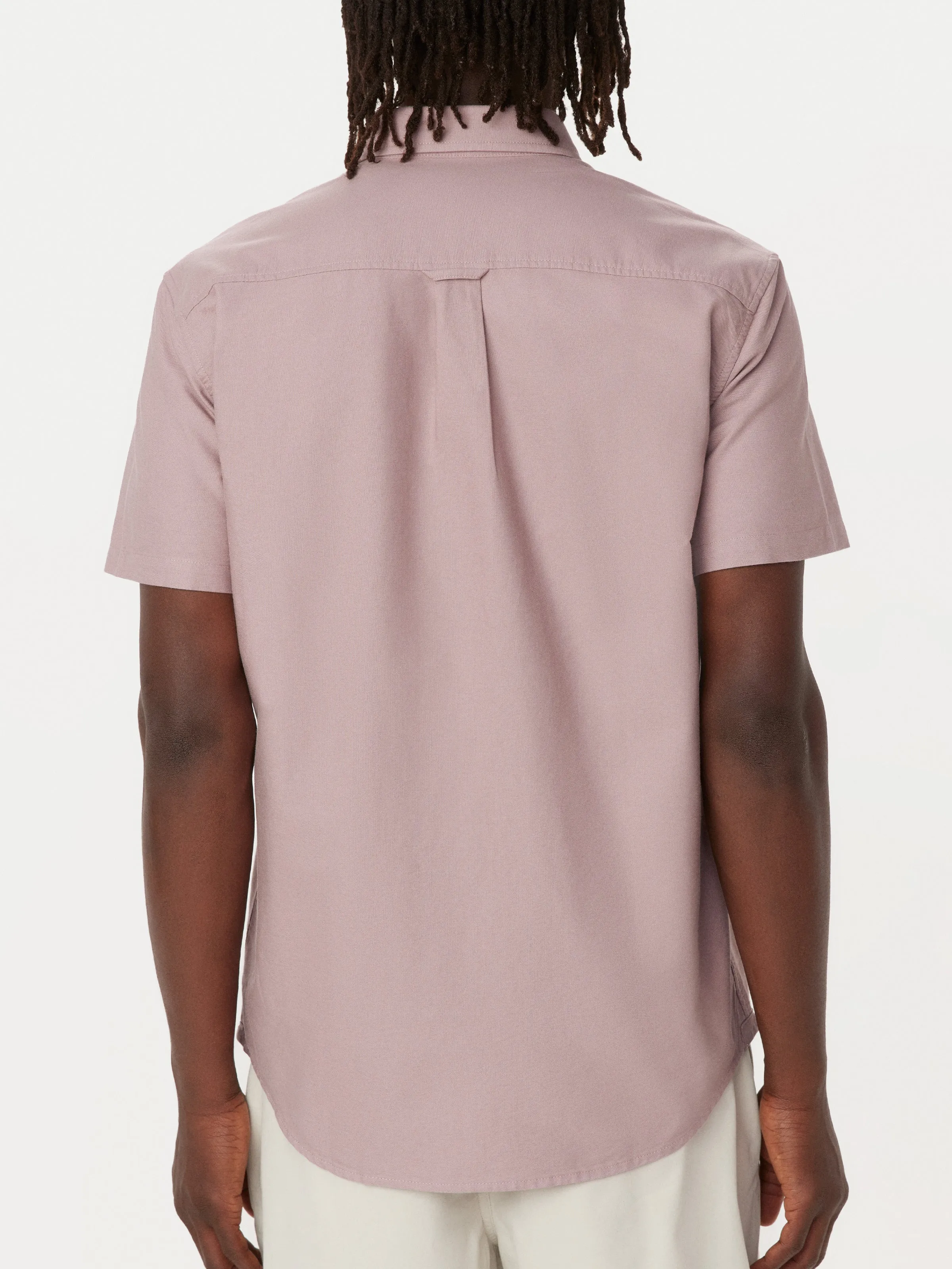 The Jasper Short Sleeve Oxford Shirt in Mauve Mist