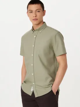 The Jasper Short Sleeve Oxford Shirt in Olive Green