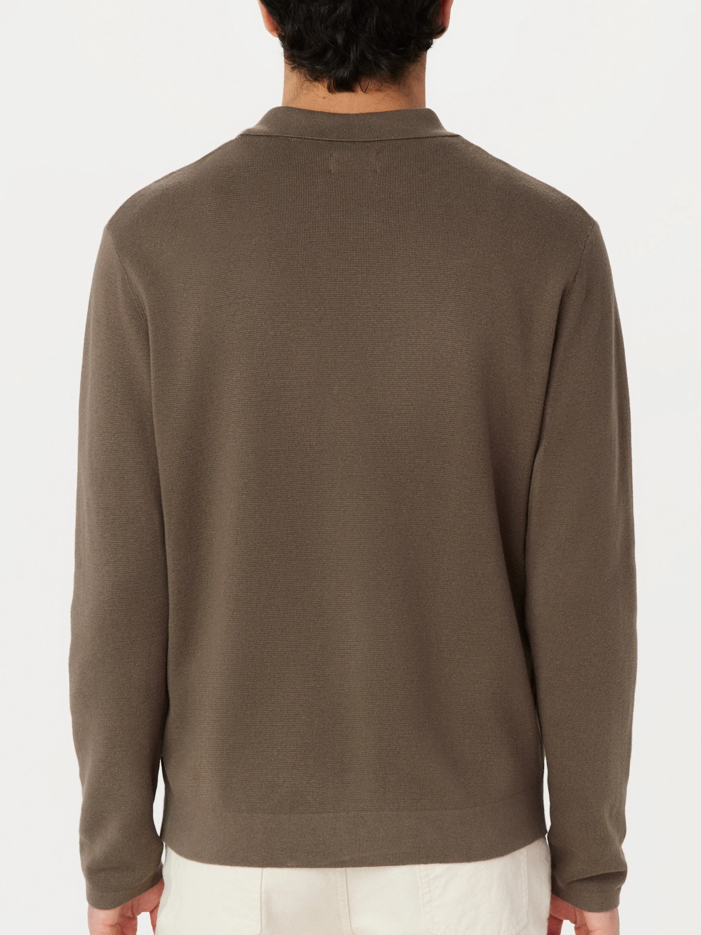 The Long Sleeve Polo Knit in Brown