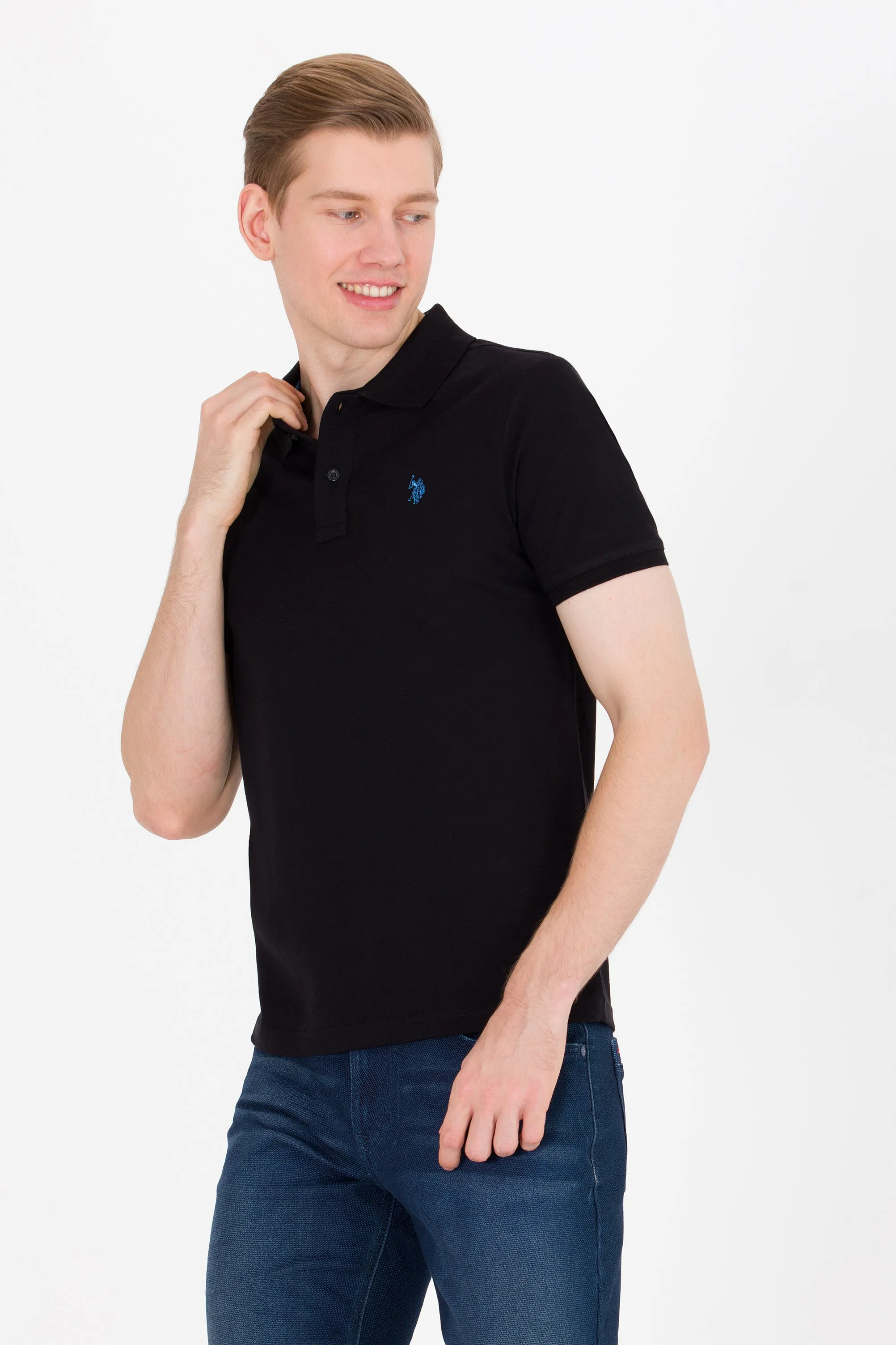 USPA Polo Shirt Men Black VR046 USPOM190 SCH US Polo Assn.