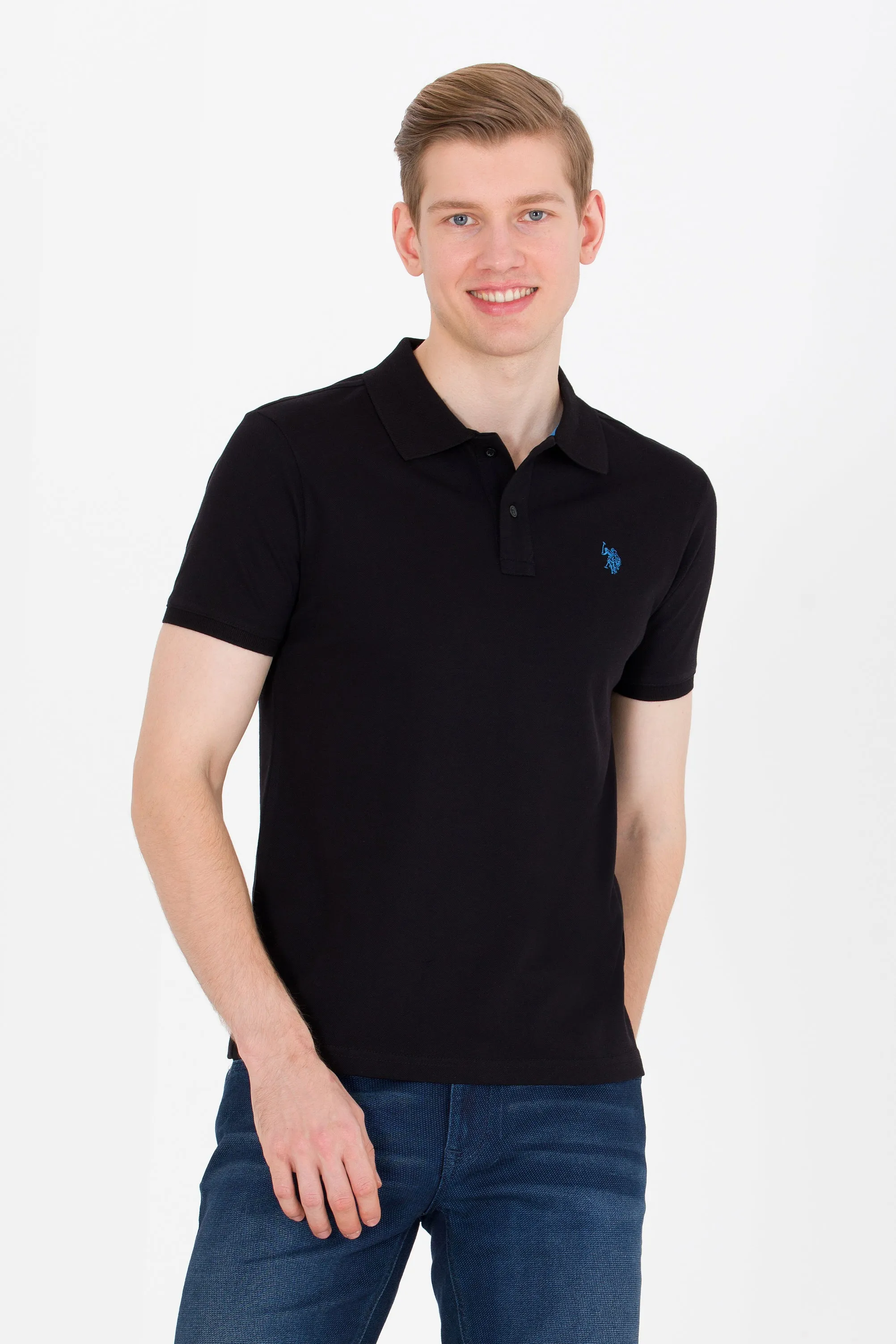 USPA Polo Shirt Men Black VR046 USPOM190 SCH US Polo Assn.