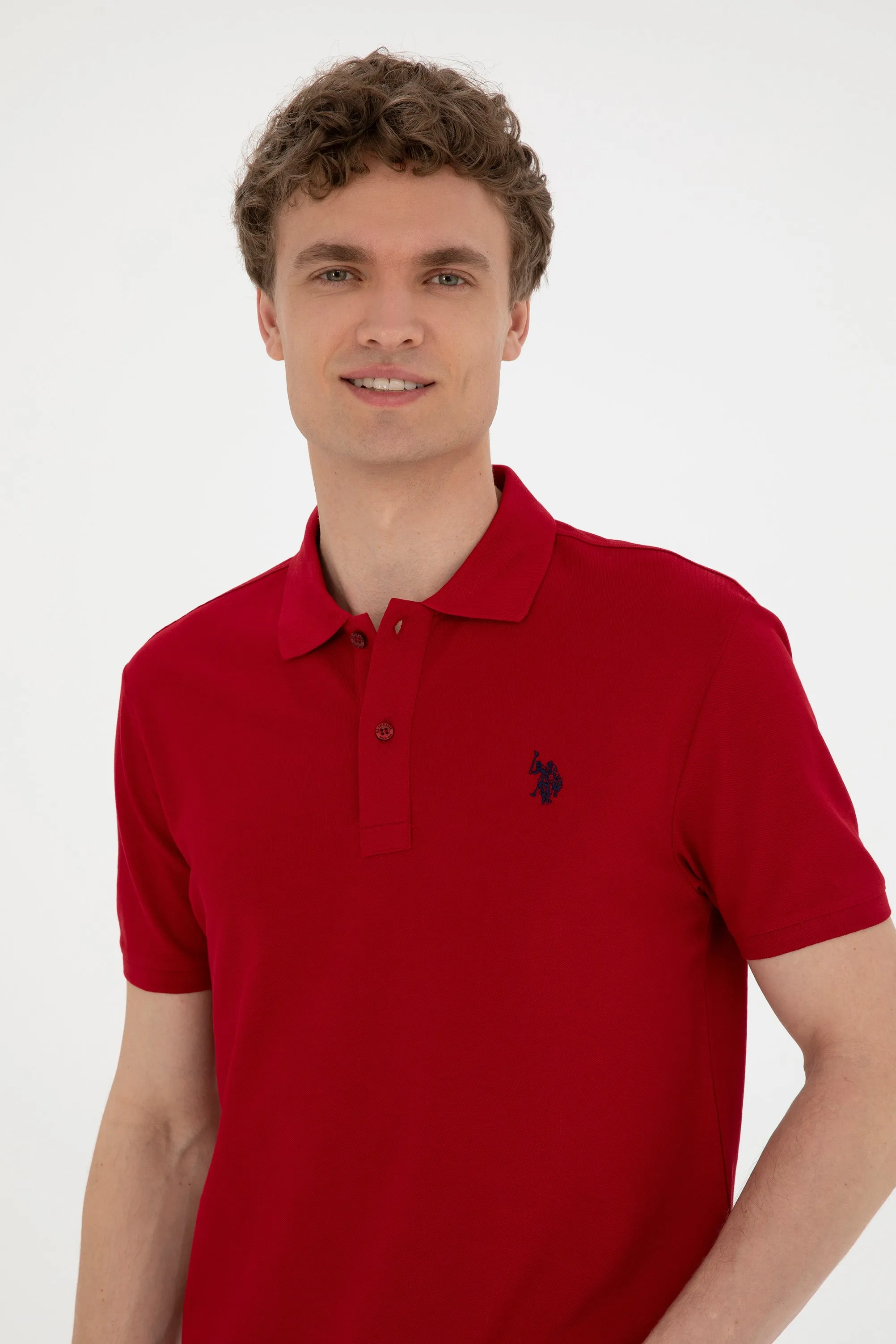 USPA Polo Shirt Men Bordeaux VR014 USPOM224 Single Color Horse US Polo Assn.