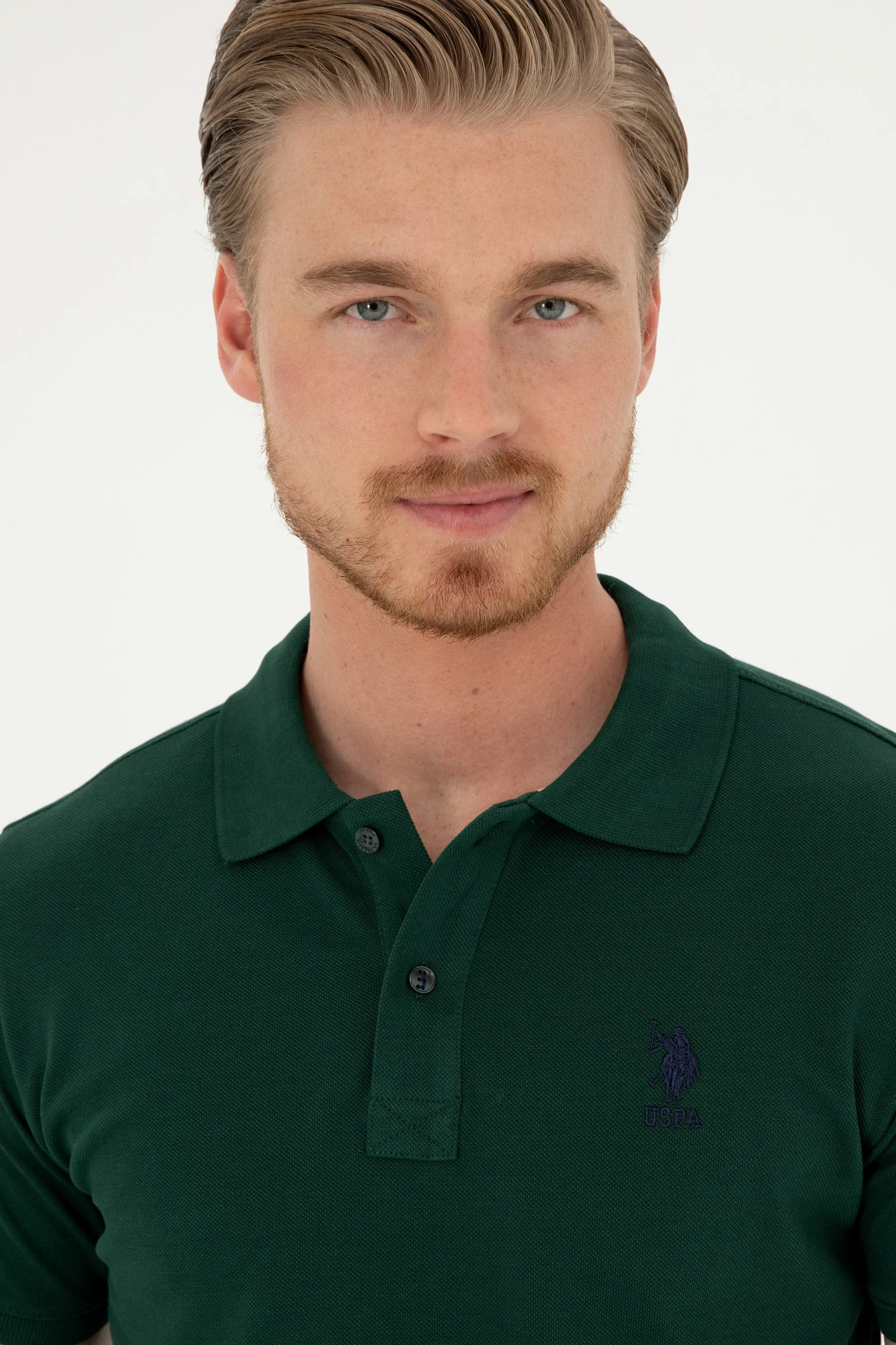 USPA Polo Shirt Men Dark Green VR079 USPOM238 USPA LOGO US Polo Assn.