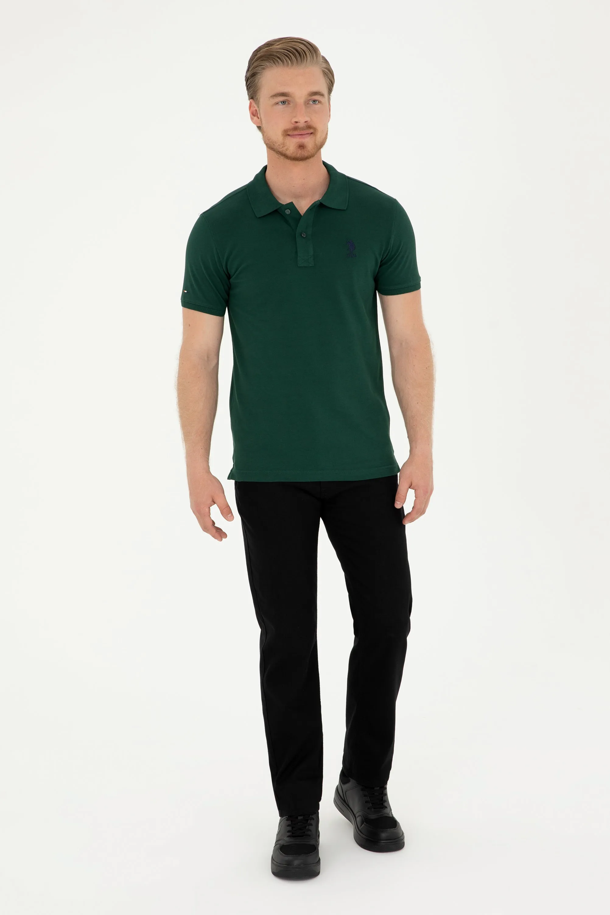 USPA Polo Shirt Men Dark Green VR079 USPOM238 USPA LOGO US Polo Assn.