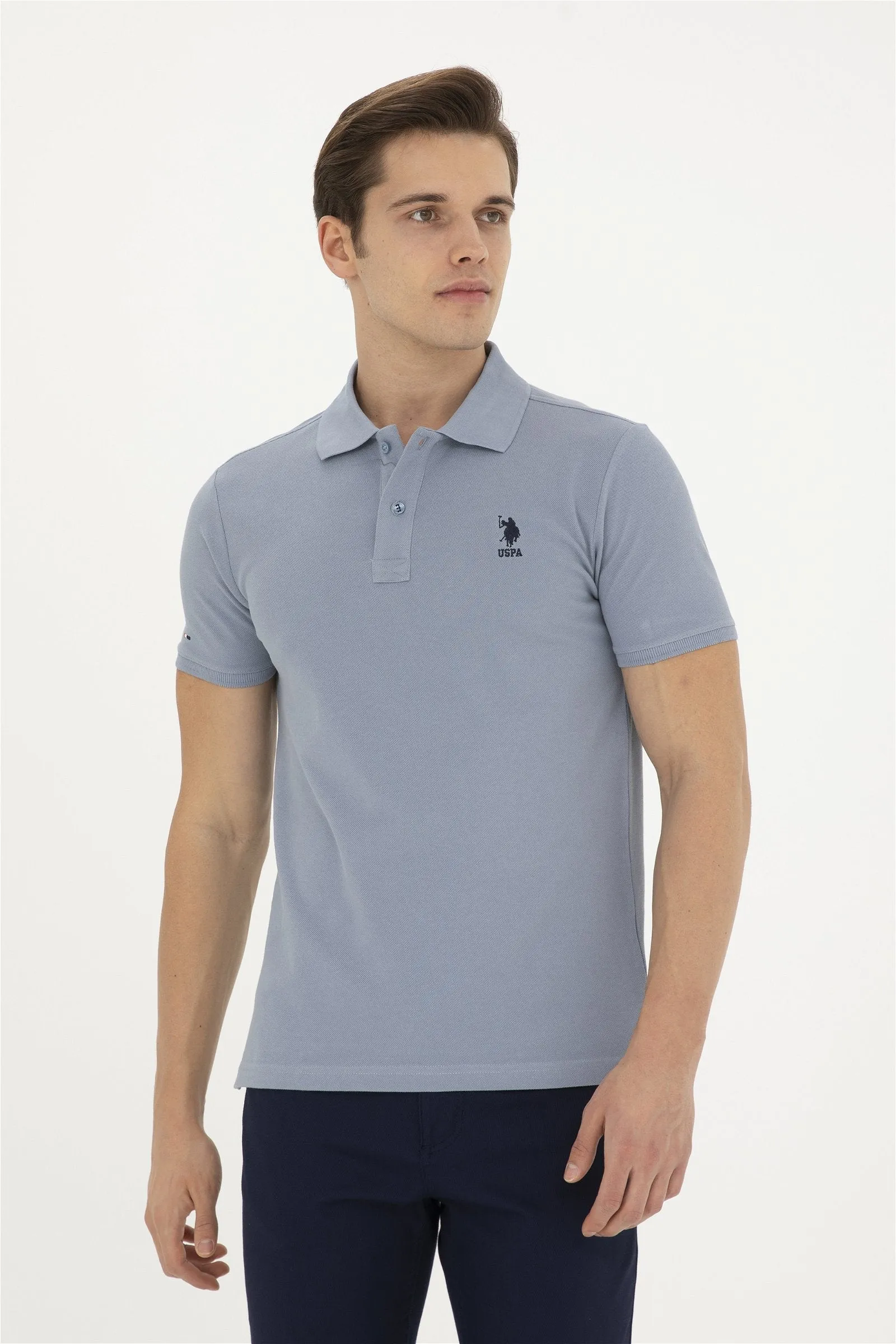 USPA Polo Shirt Men Indigo VR028 USPOM237 USPA LOGO US Polo Assn.