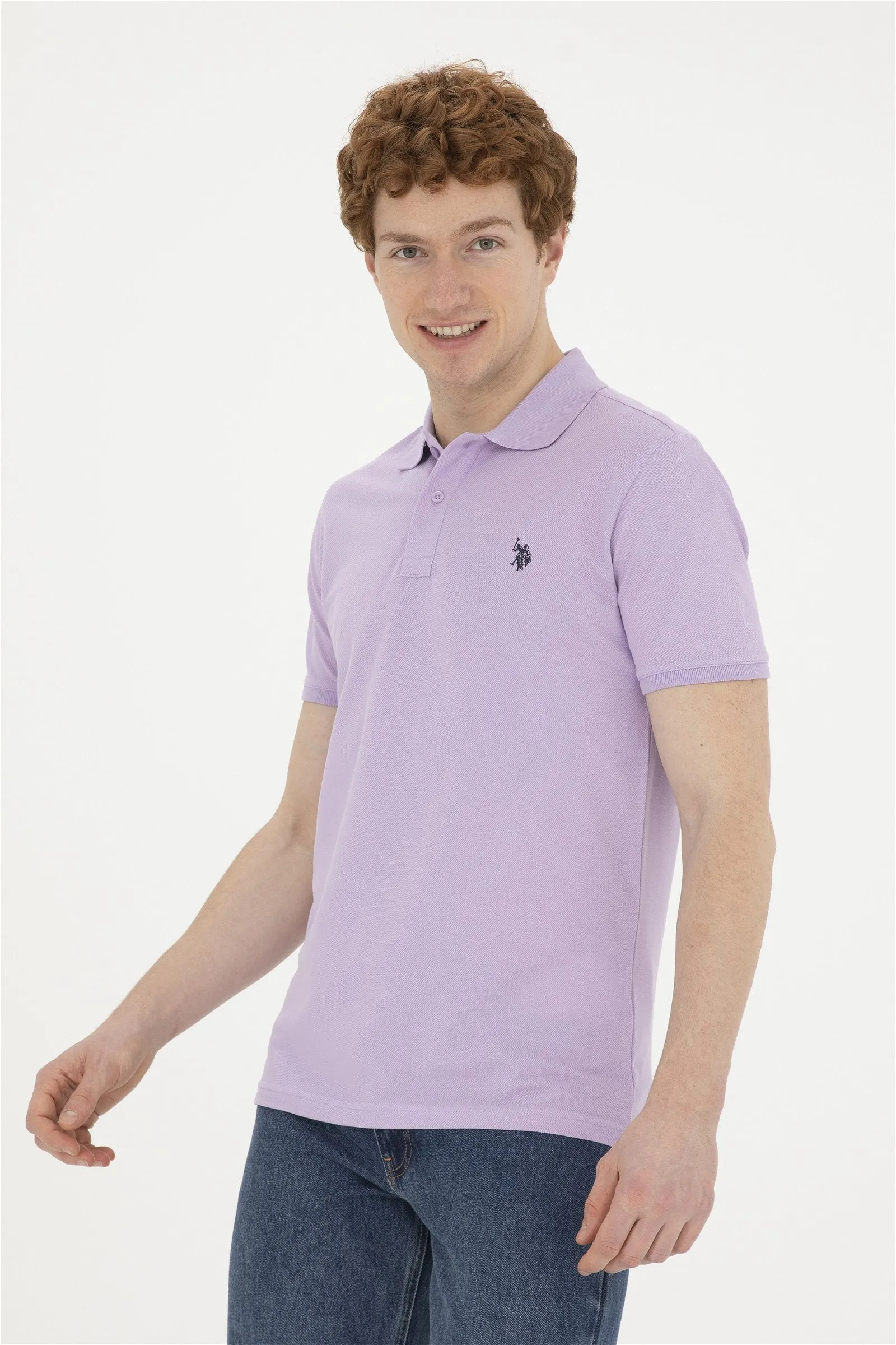 USPA Polo Shirt Men Lilac VR034 USPOM211 Single Color Horse US Polo Assn.