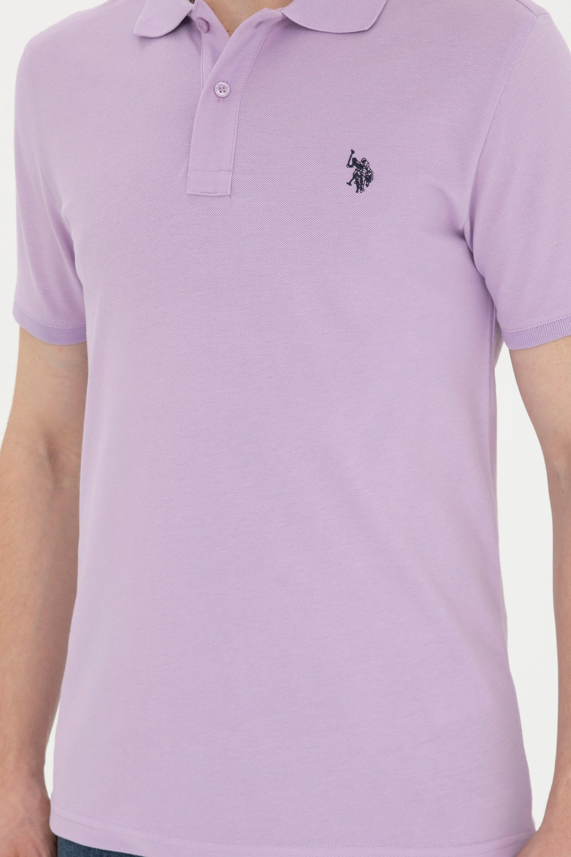 USPA Polo Shirt Men Lilac VR034 USPOM225 Single Color Horse US Polo Assn.