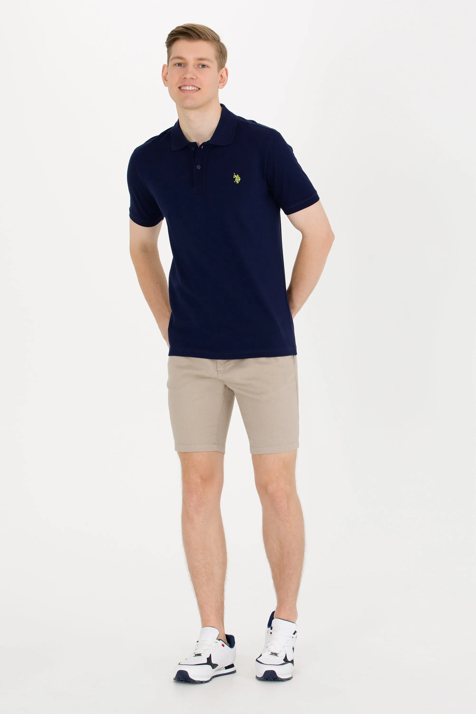 USPA Polo Shirt Men Navy VR033 USPOM189 Single Color Horse US Polo Assn.