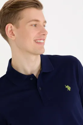 USPA Polo Shirt Men Navy VR033 USPOM189 Single Color Horse US Polo Assn.