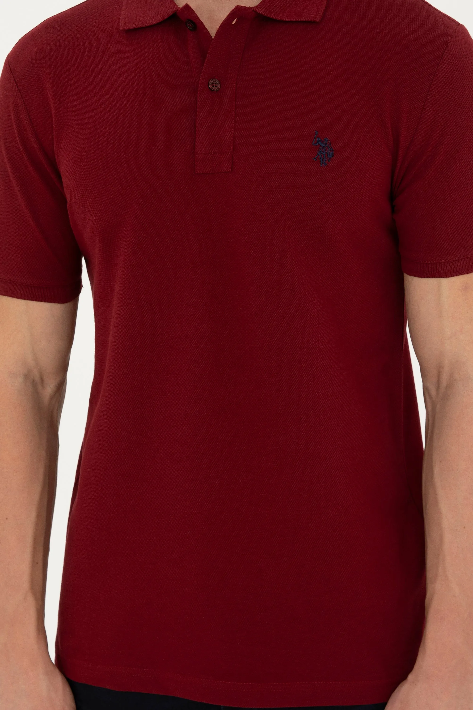 USPA Polo Shirt Men New Plum VR177 USPOM227 Single Color Horse US Polo Assn.