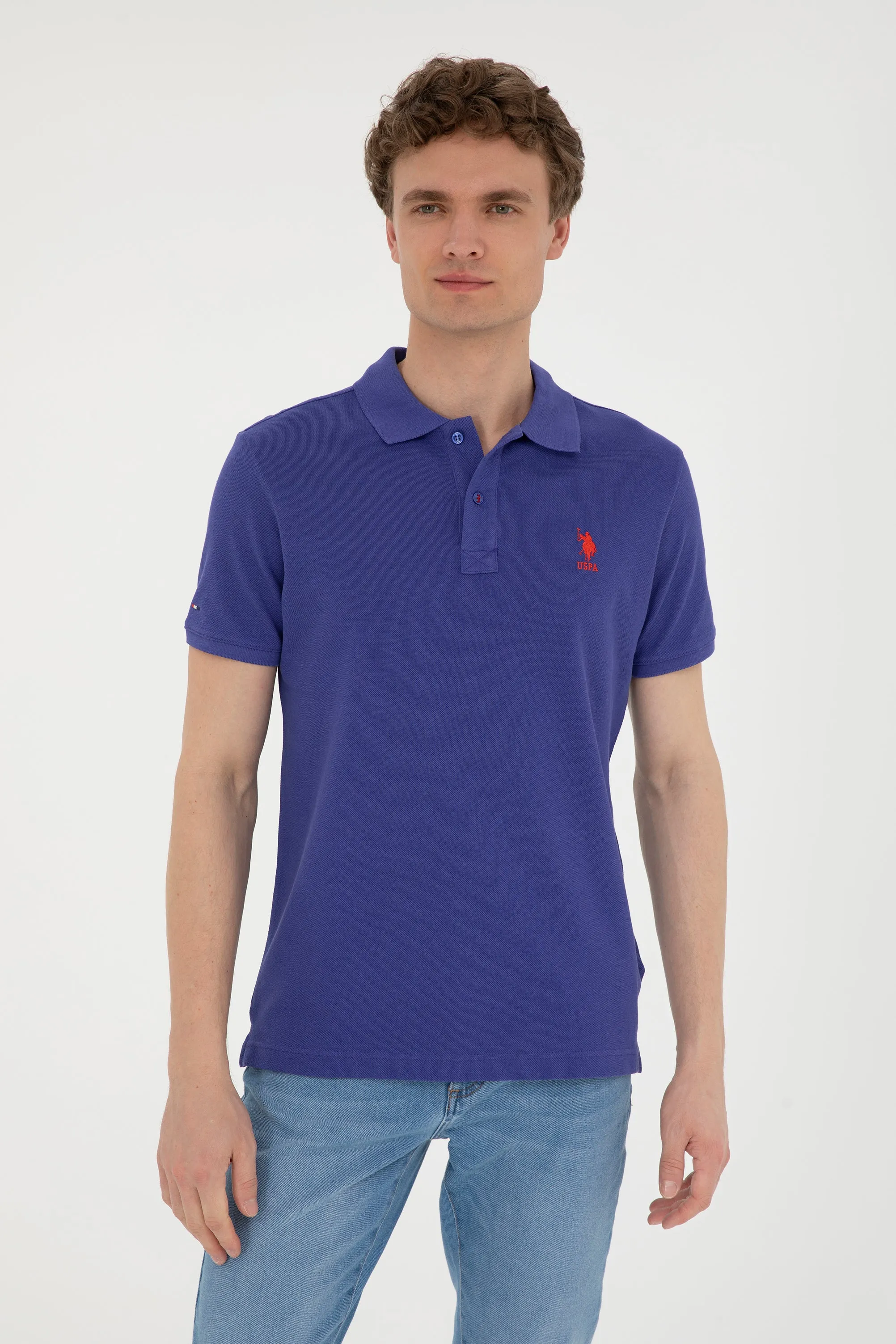 USPA Polo Shirt Men Royal Blue VR212 USPOM235 USPA LOGO US Polo Assn.