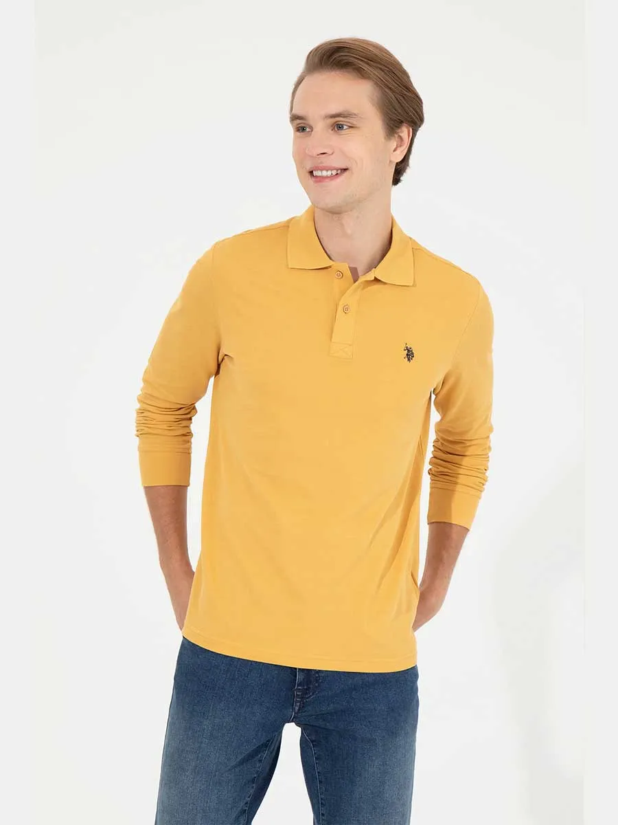 USPA Polo Shirt Men Saffron VR043 USPOM149 Full Sleeve US Polo Assn.