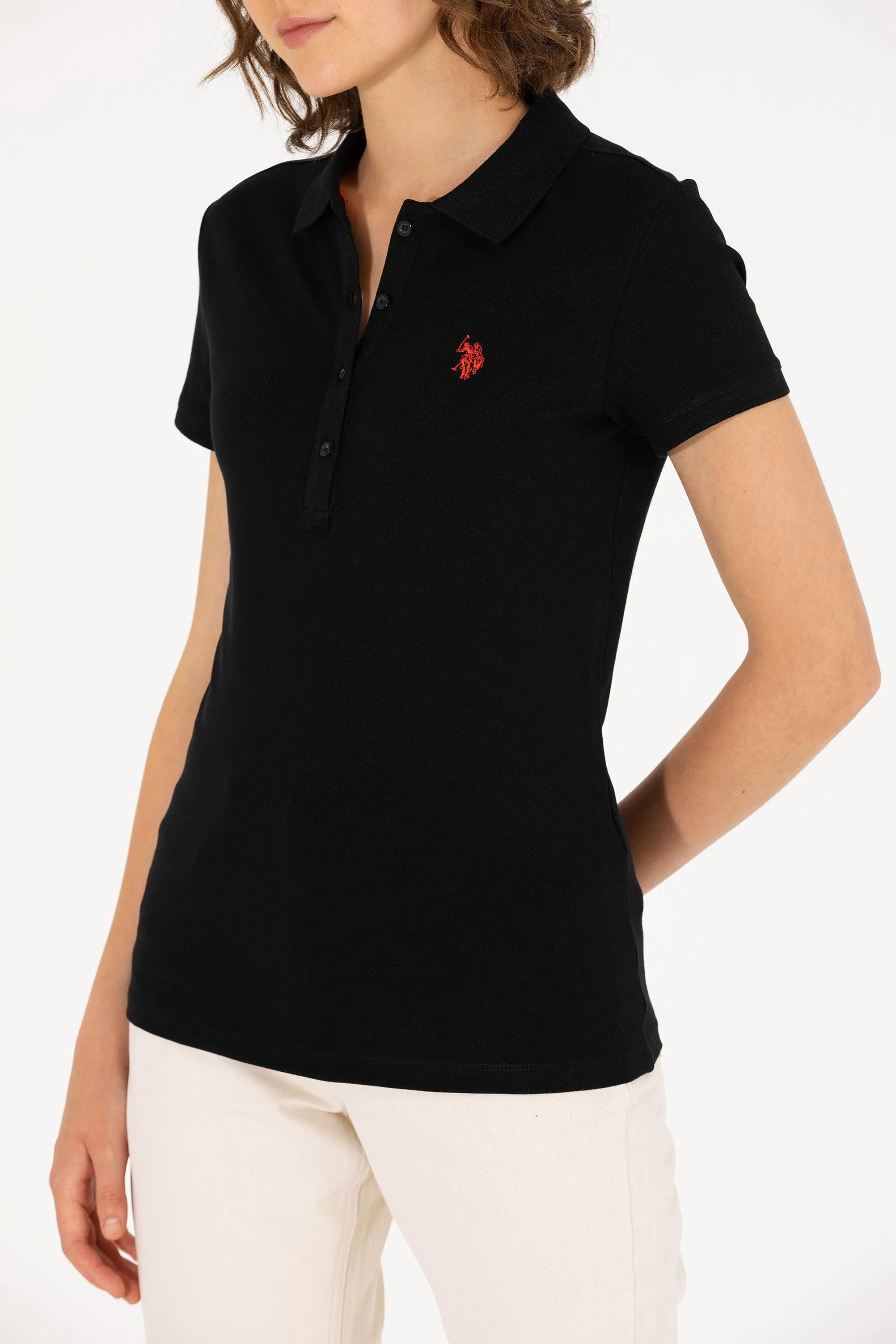 USPA Polo Shirt Women Black VR046 USPOW070 SCL US Polo Assn.