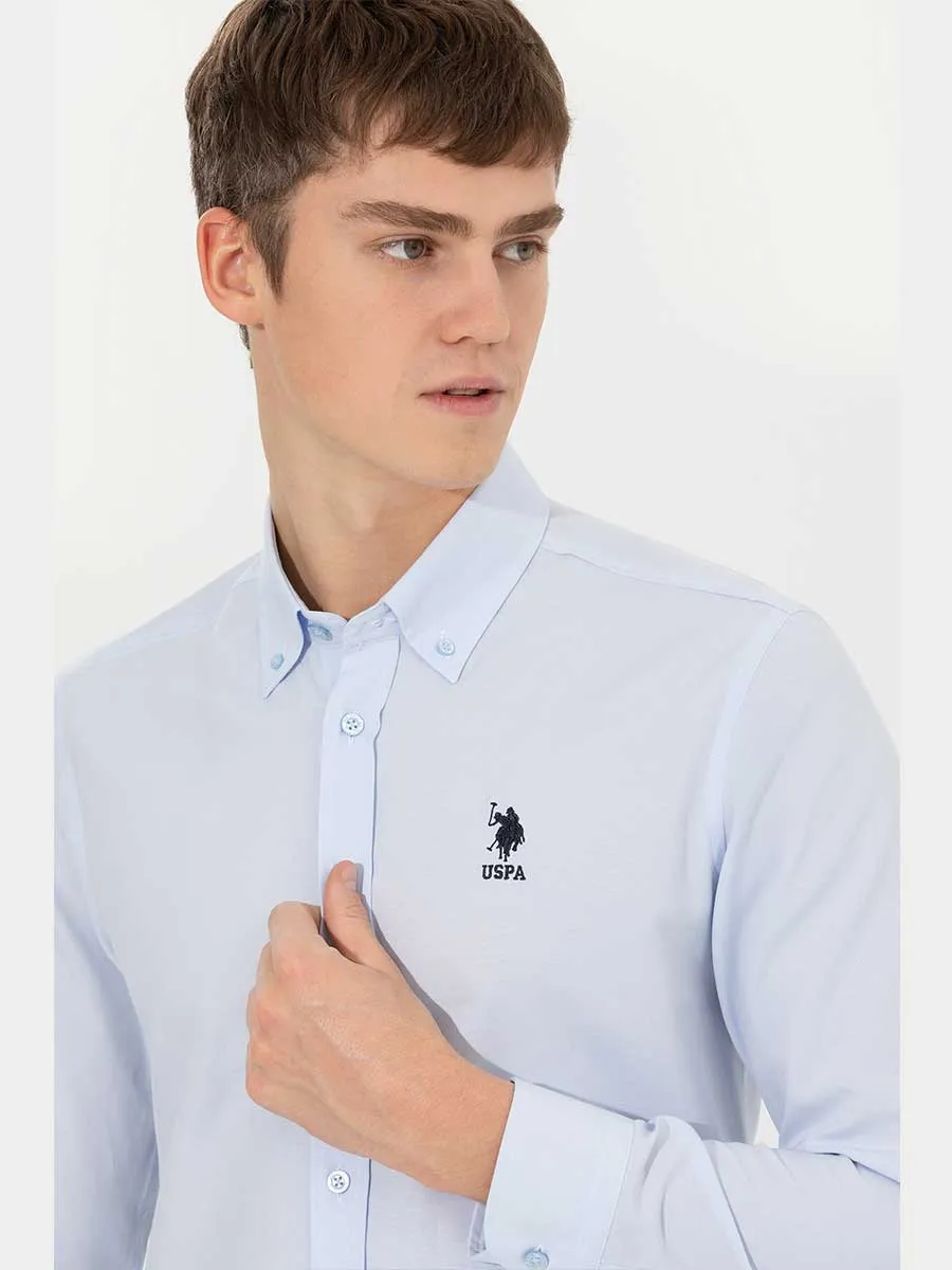 USPA Shirt Men Light Blue VR003 USPSH275 Regular Fit US Polo Assn.