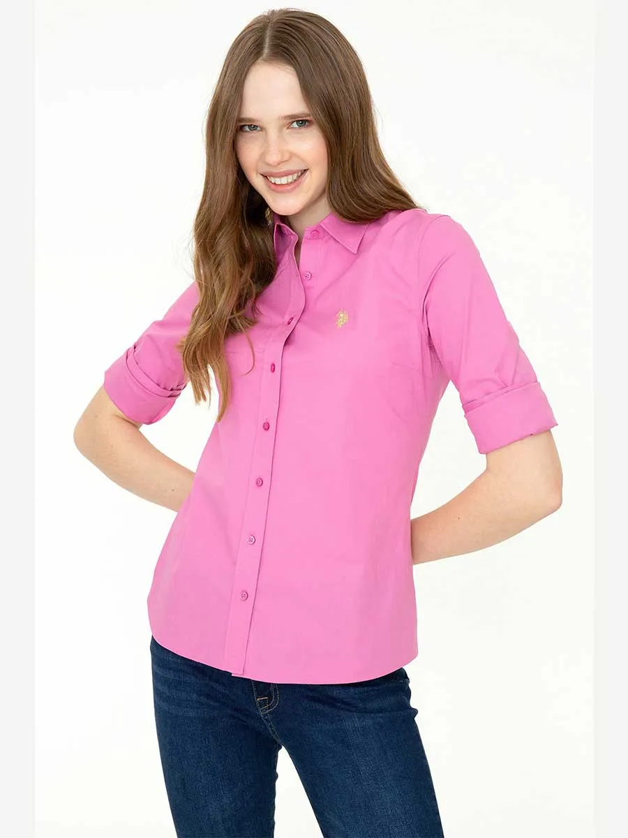 USPA Shirt Women Pink VR041 USSHW015 US Polo Assn.