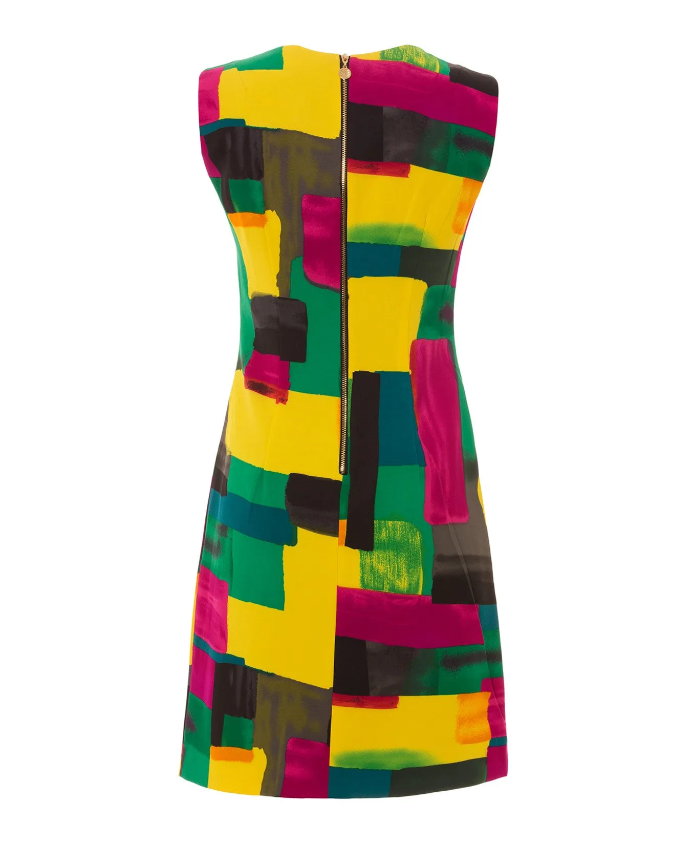 Vibrant yet classy stretch-fabric dress flatters your silhouette