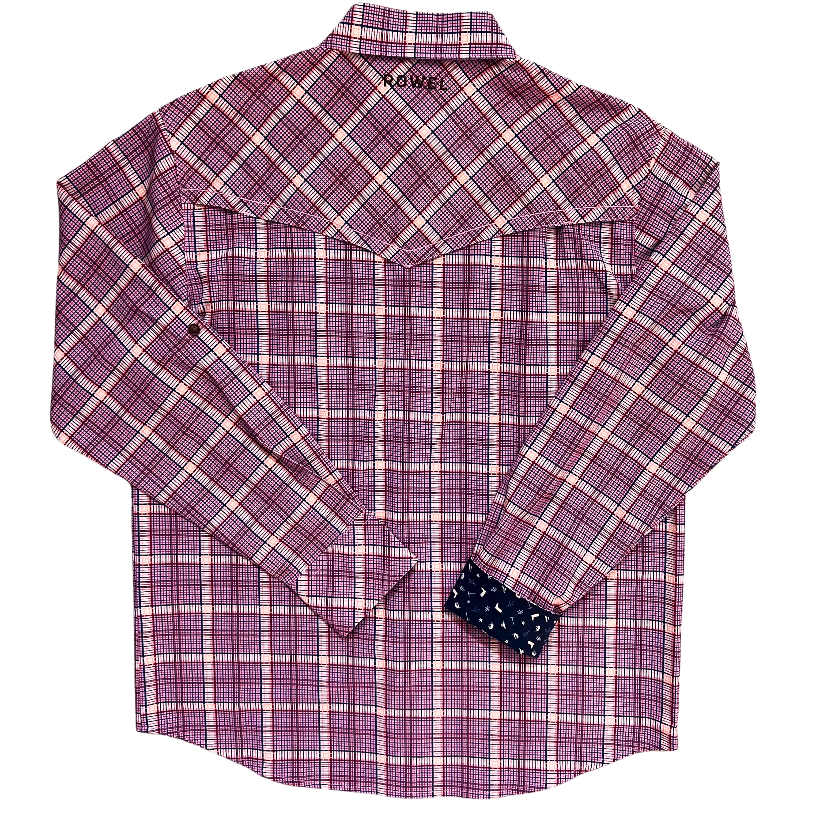 Windowpane Plaid Long Sleeve Performance Western Shirt