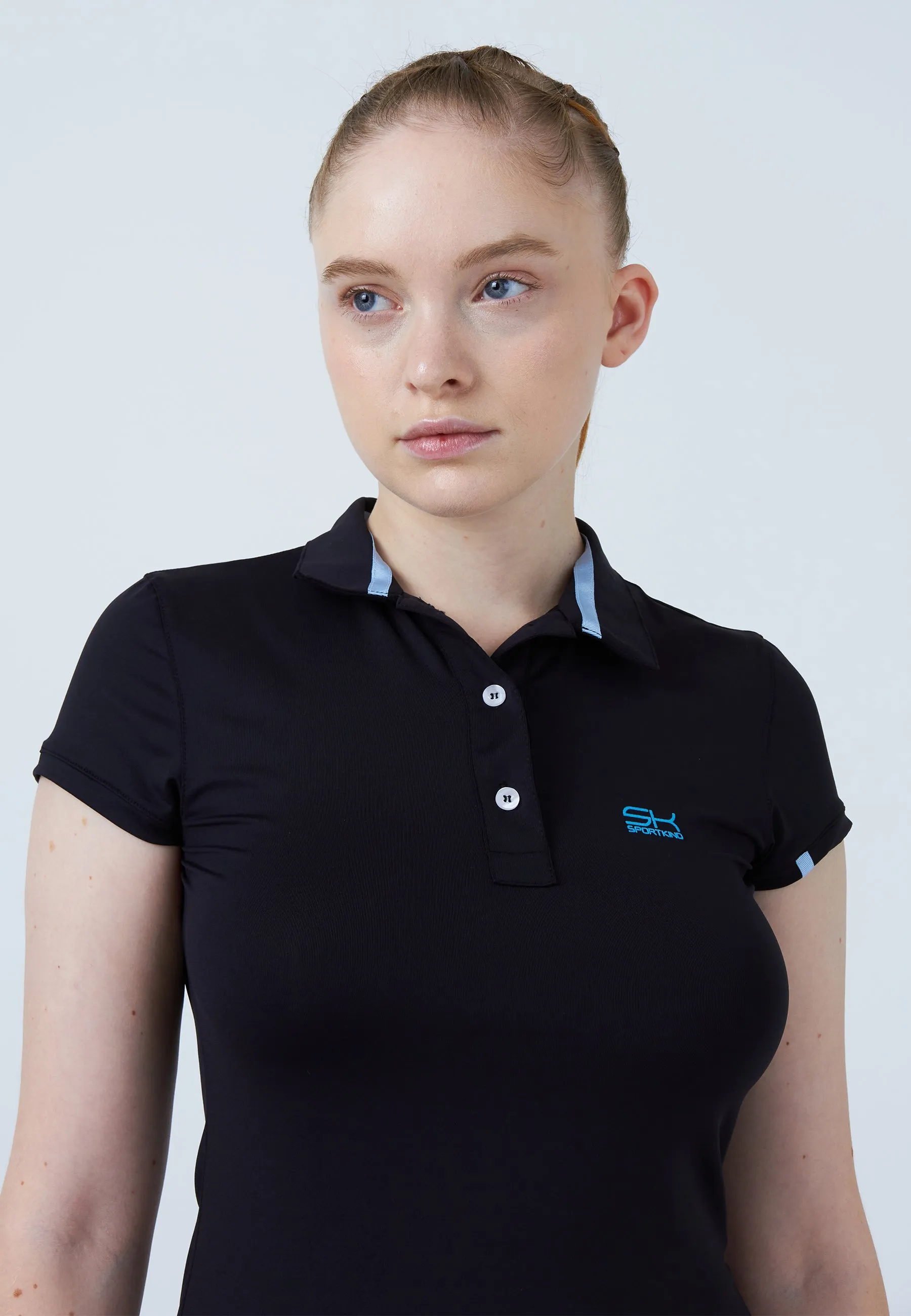 Women Tennis Polo Shirt, black