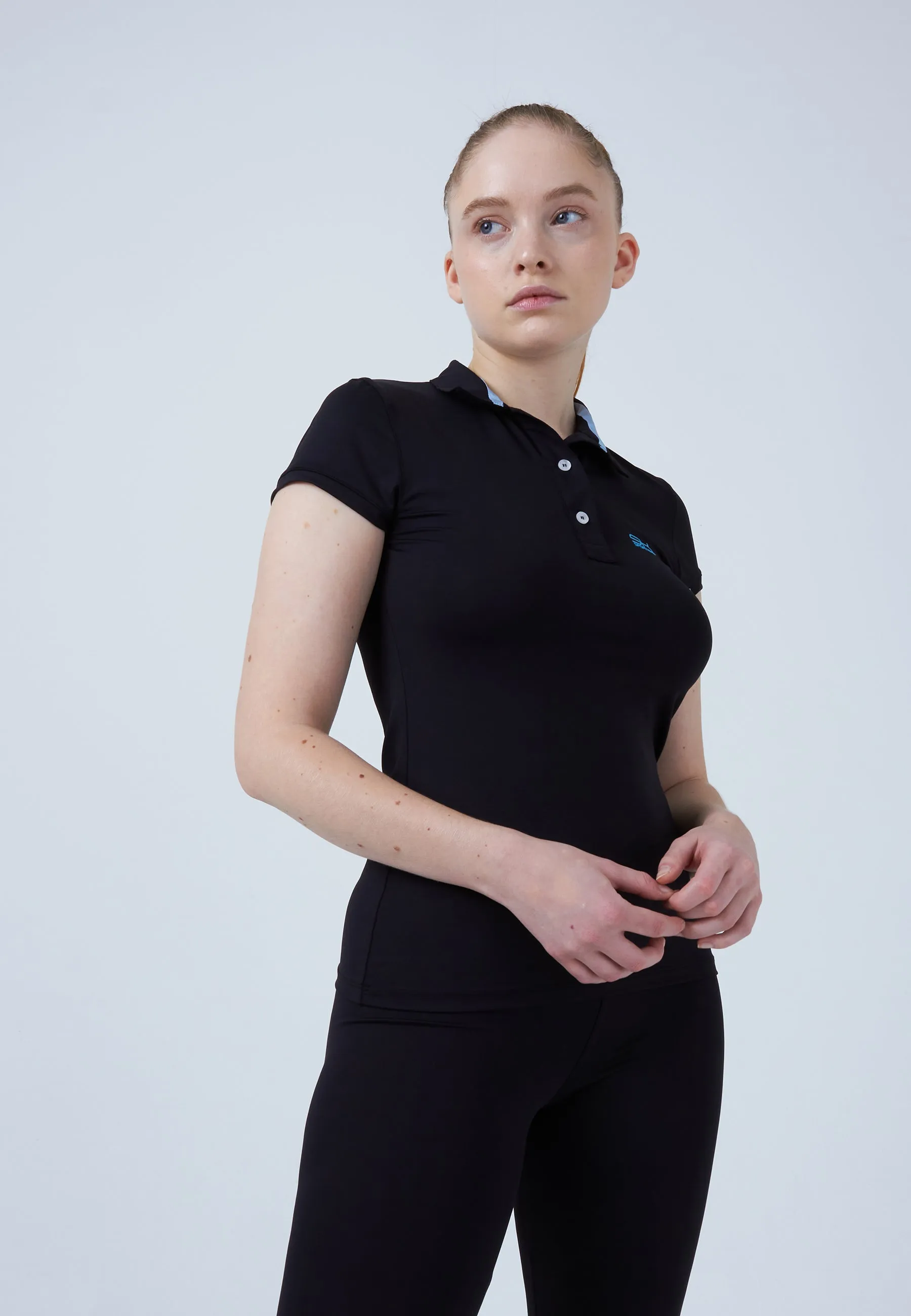 Women Tennis Polo Shirt, black