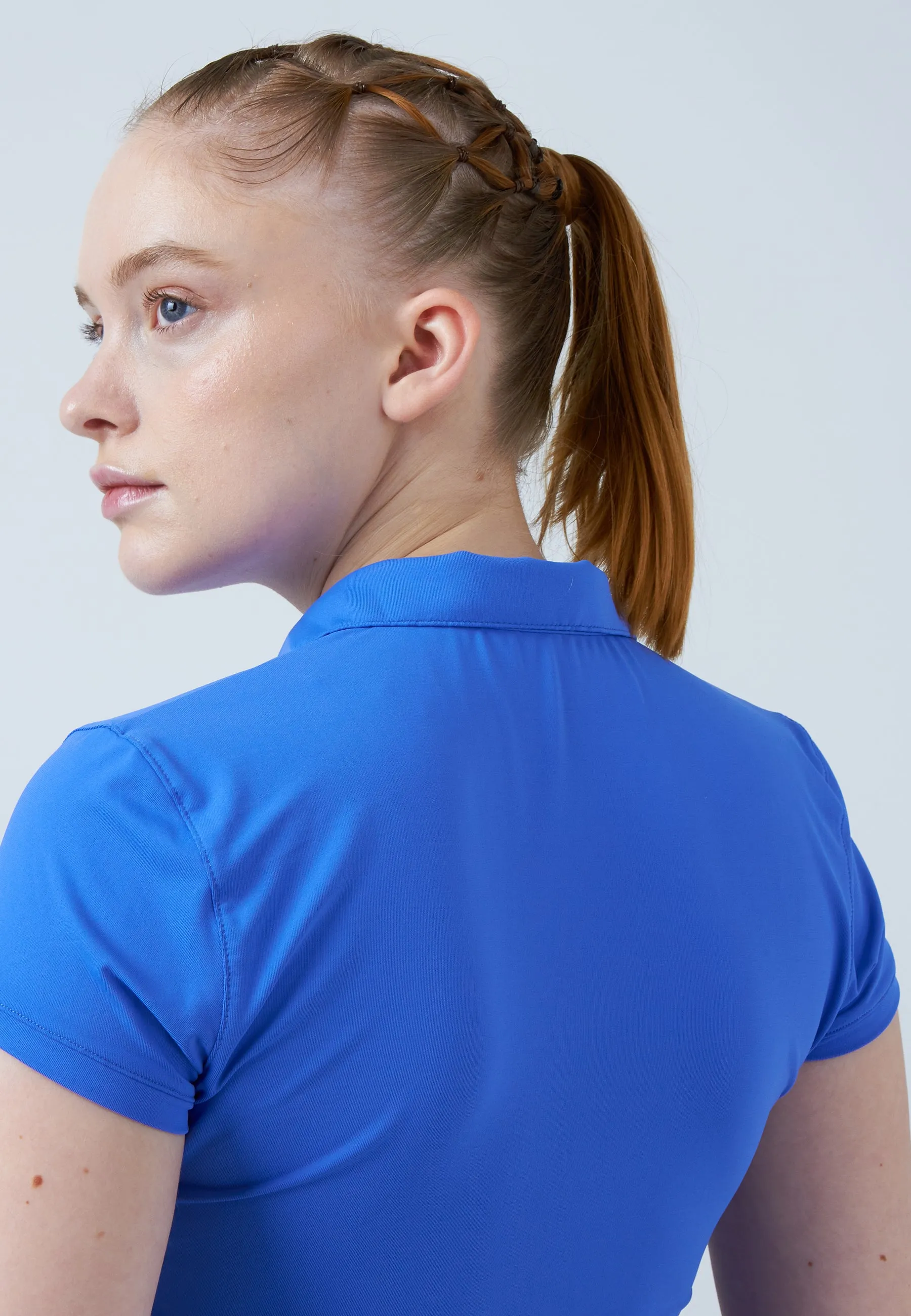 Women Tennis Polo Shirt, cornflower blue