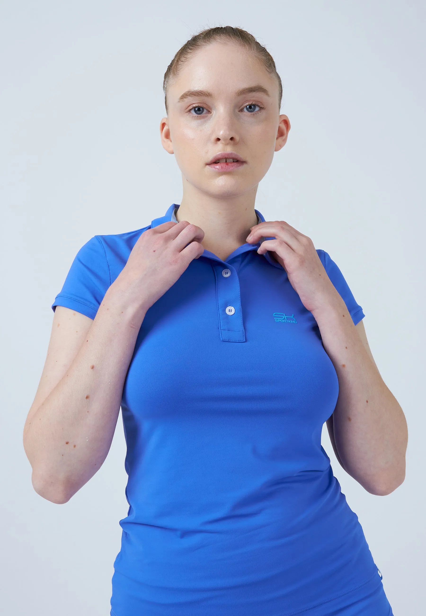 Women Tennis Polo Shirt, cornflower blue