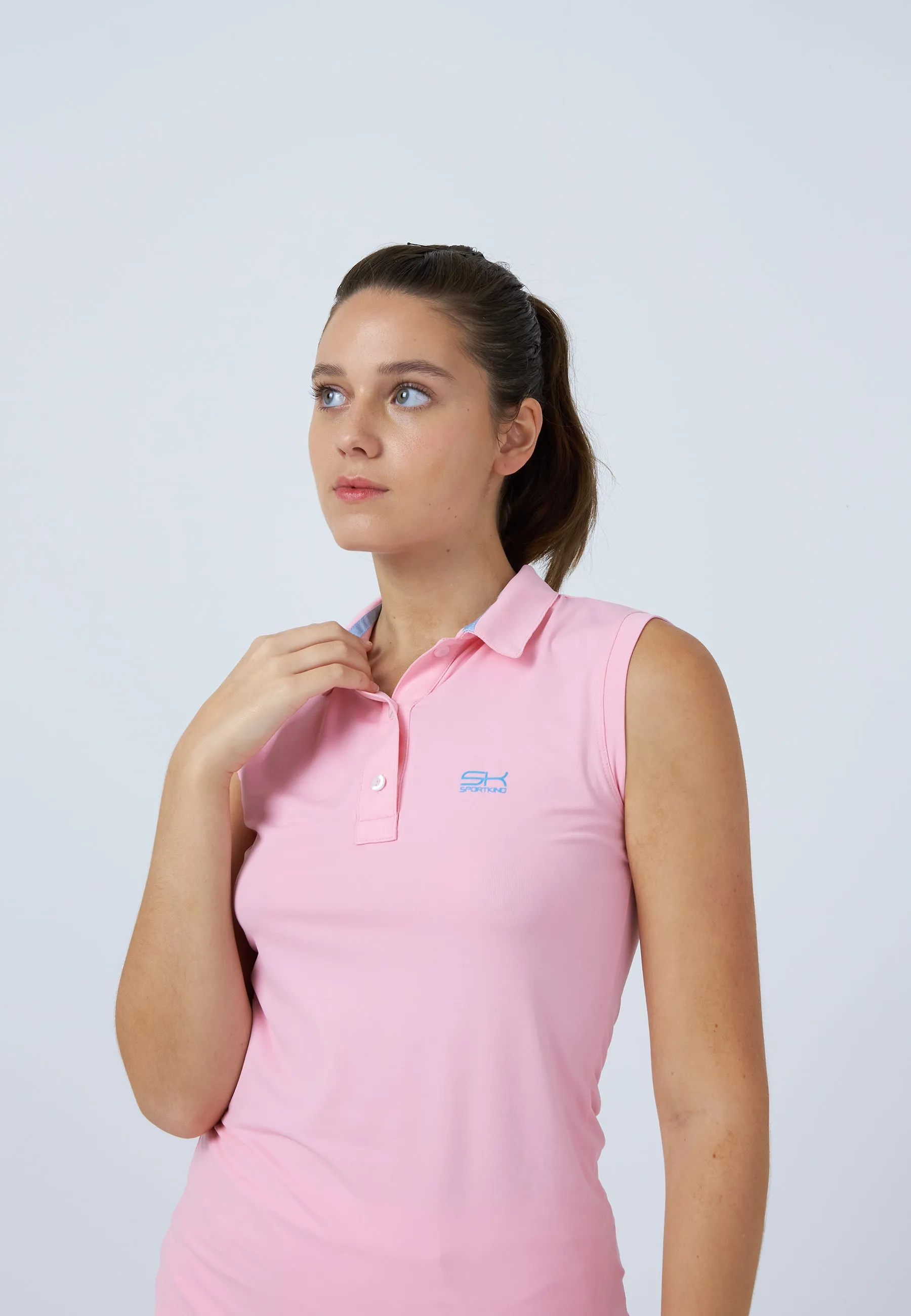 Women Tennis Polo Shirt sleeveless, light pink