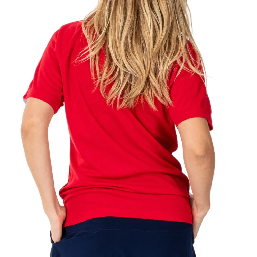 Women's Allegiance Freedom Tech Polo Shirt -Red