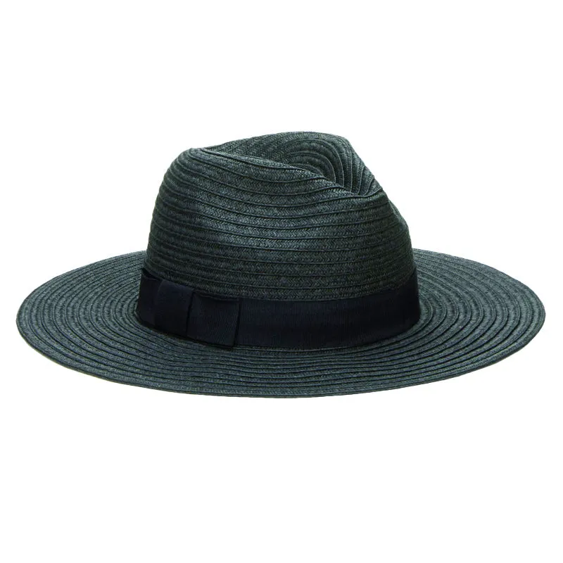 Women's Paper Braided Fedora With A Bow Band