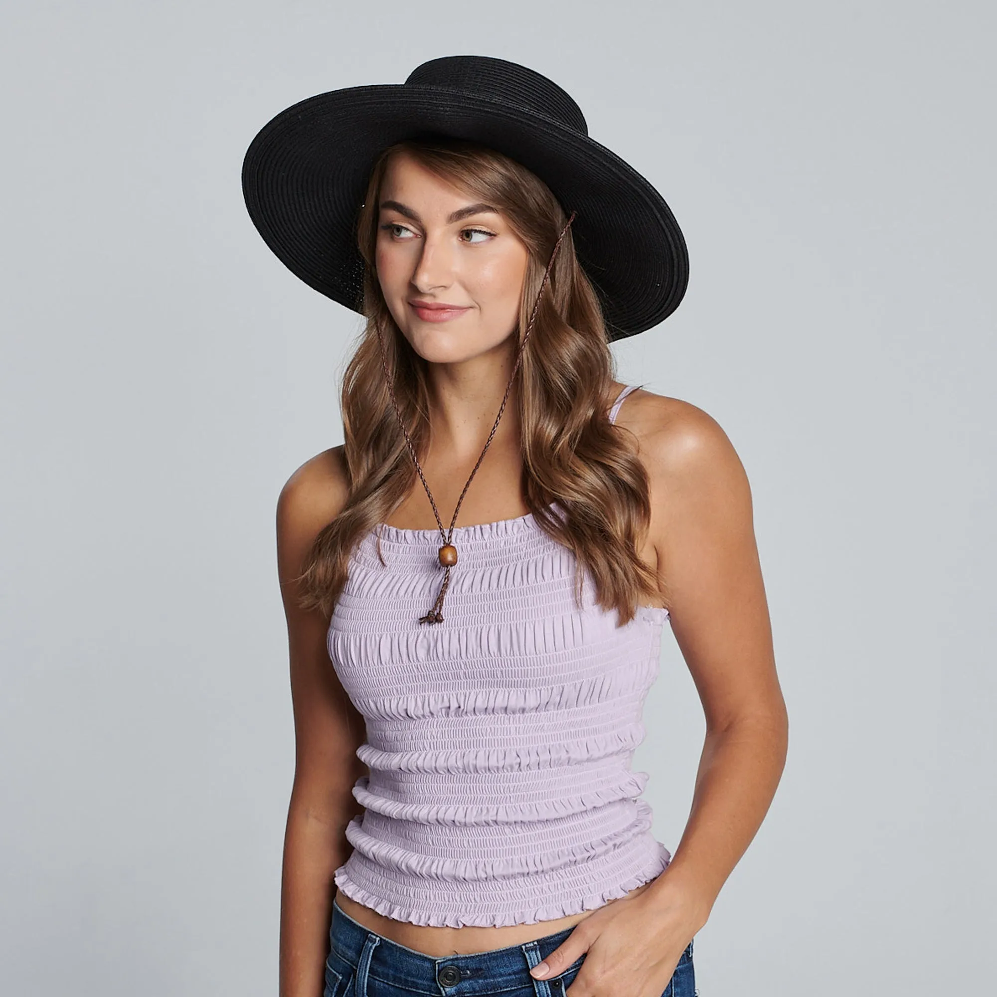 Womens Ultrabraid Sun Brim Hat with Chin Cord