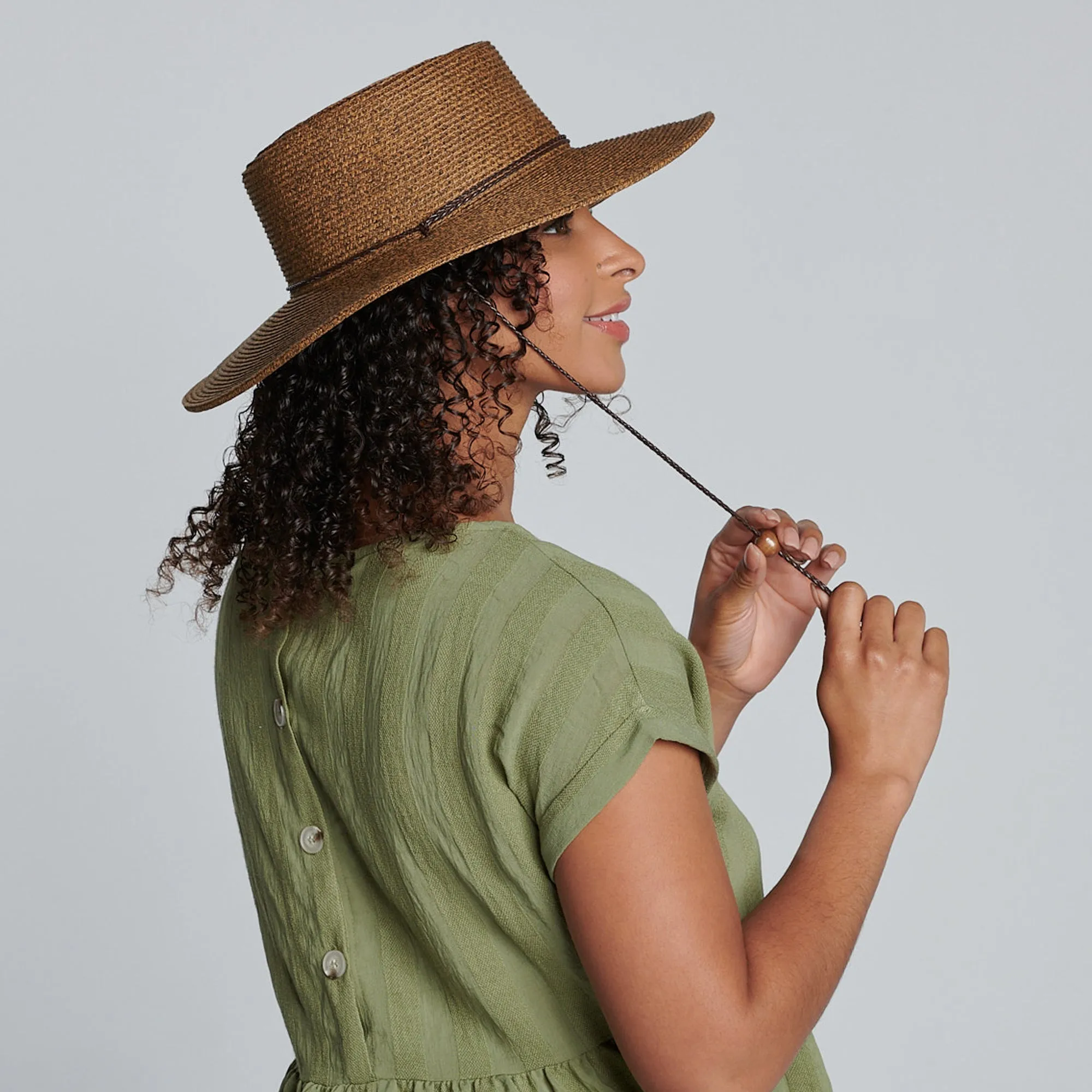 Womens Ultrabraid Sun Brim Hat with Chin Cord