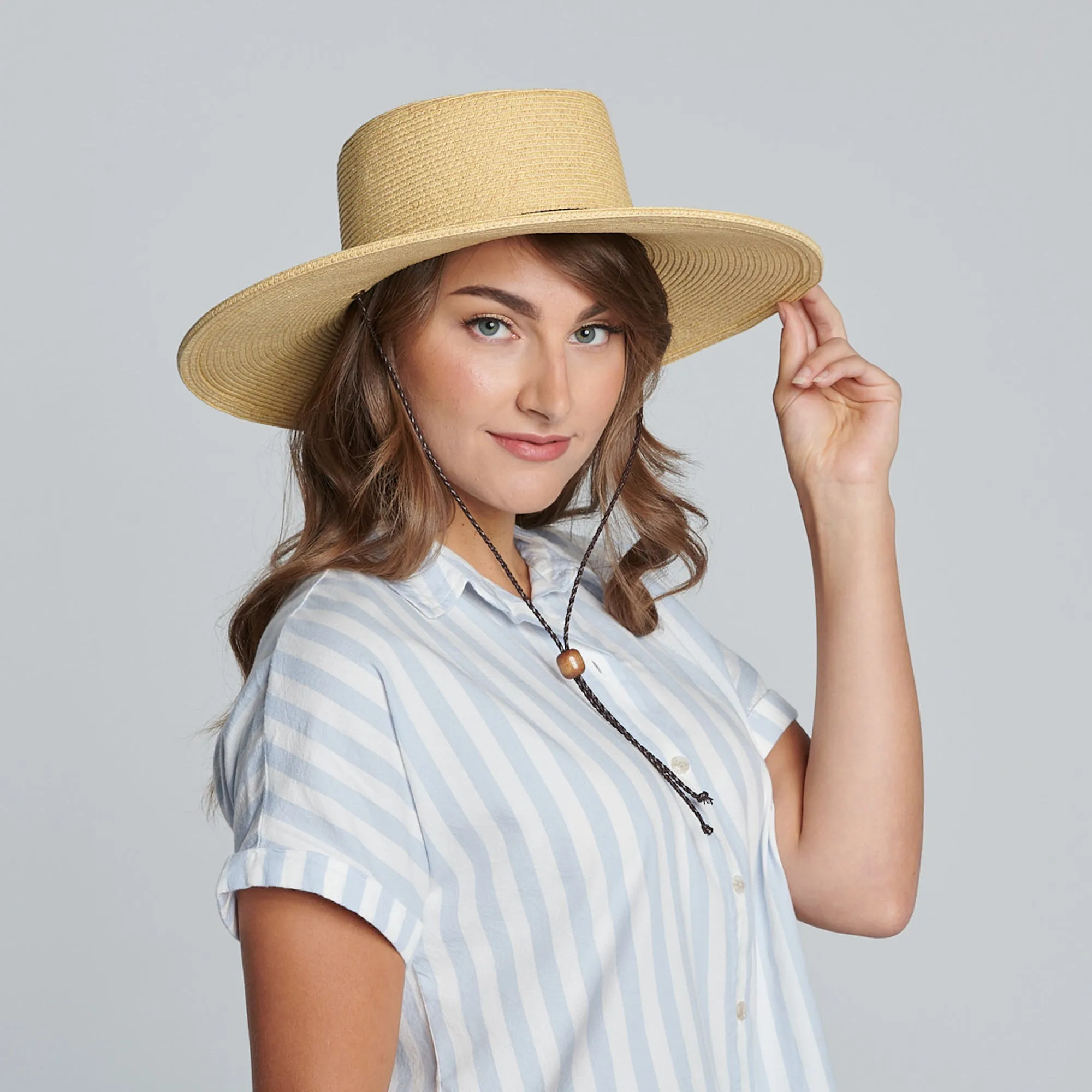 Womens Ultrabraid Sun Brim Hat with Chin Cord