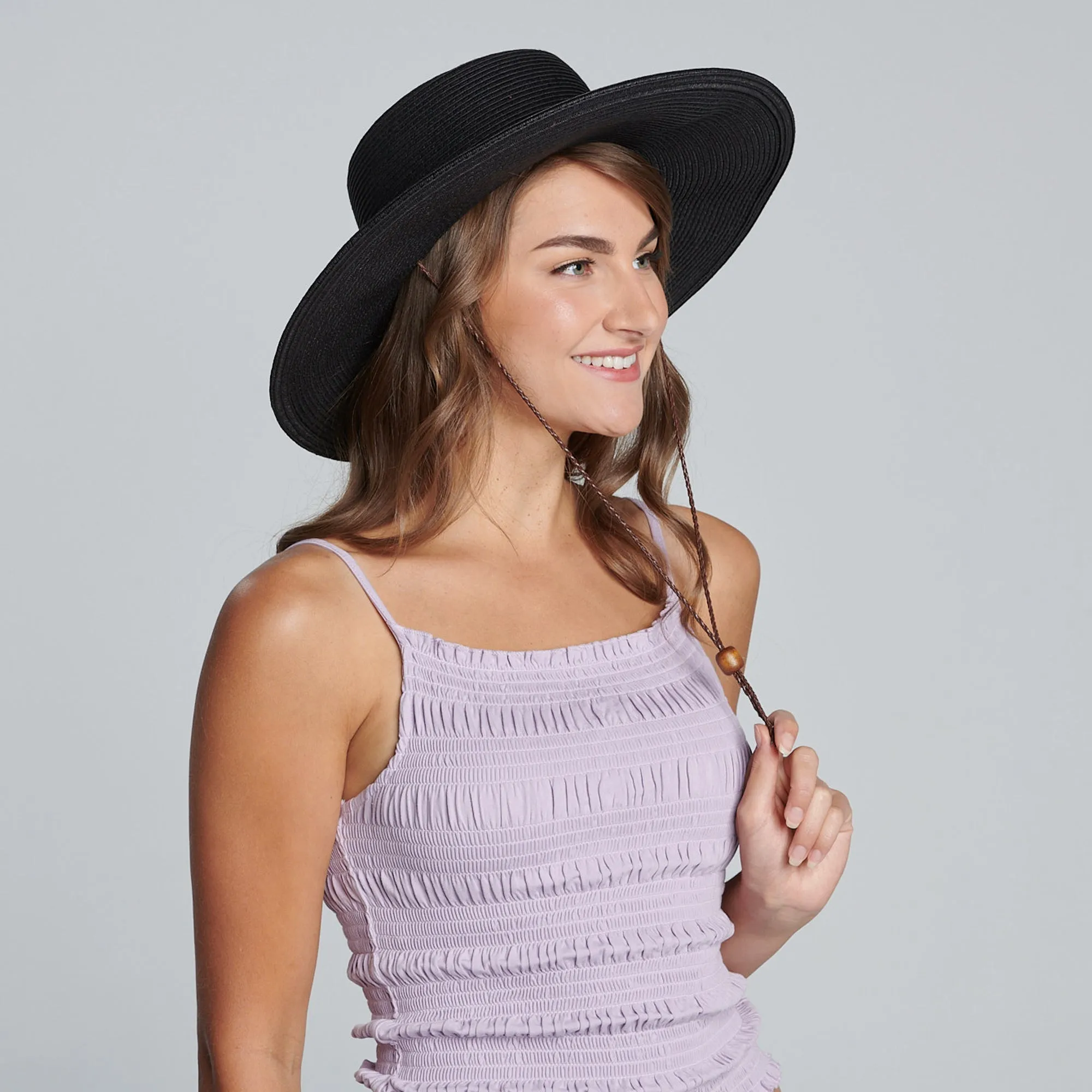 Womens Ultrabraid Sun Brim Hat with Chin Cord