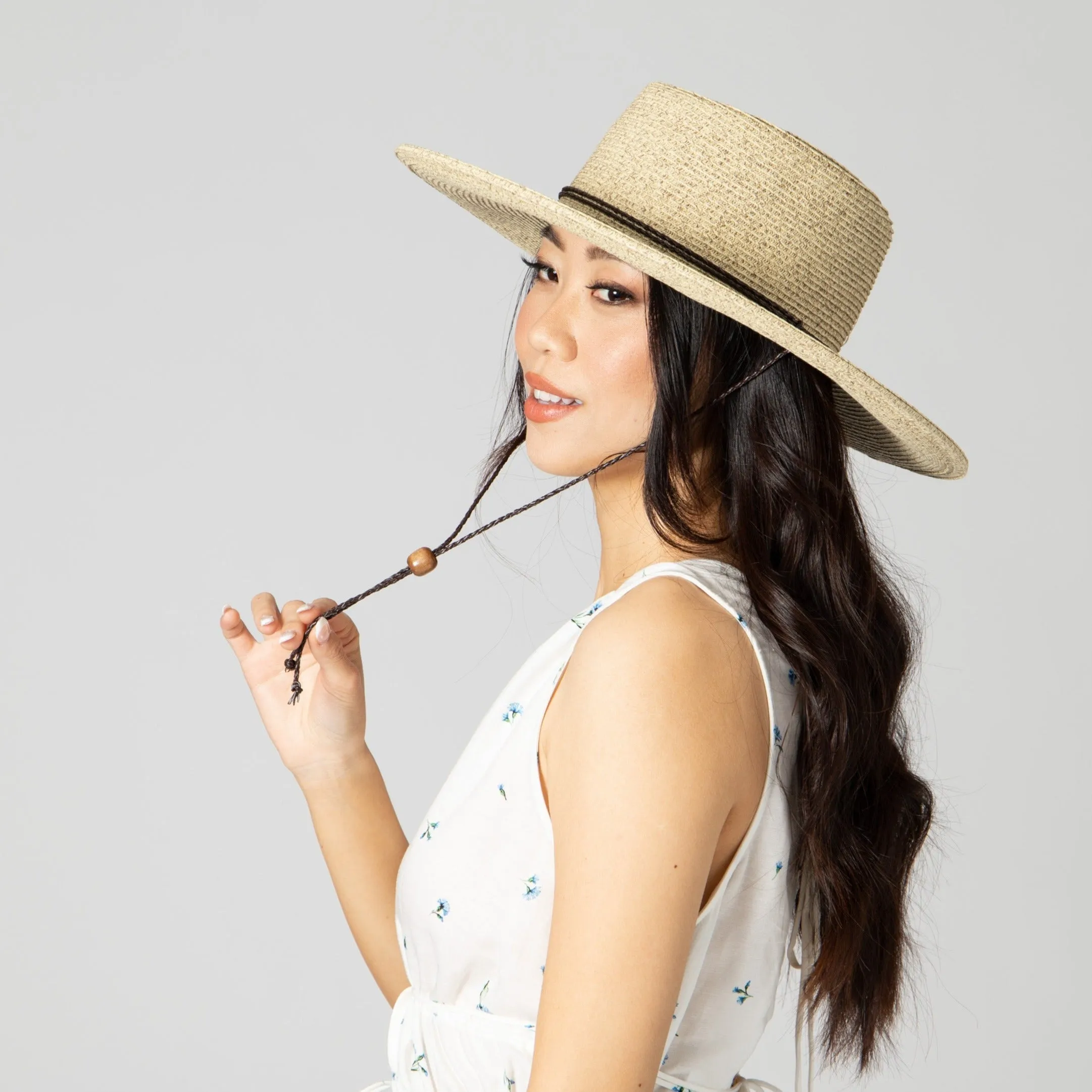 Womens Ultrabraid Sun Brim Hat with Chin Cord