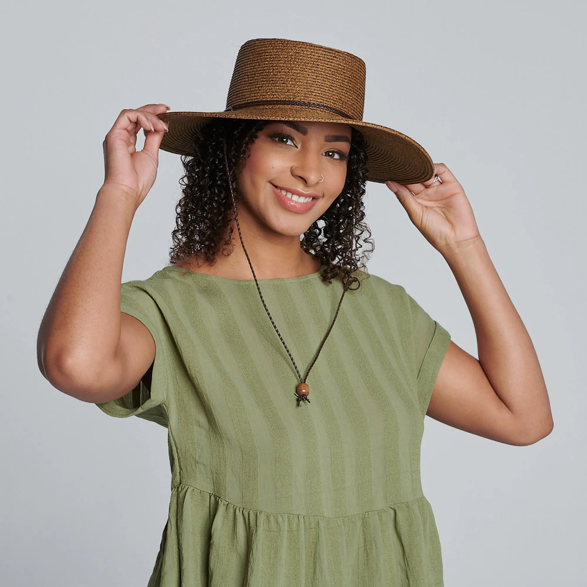 Womens Ultrabraid Sun Brim Hat with Chin Cord