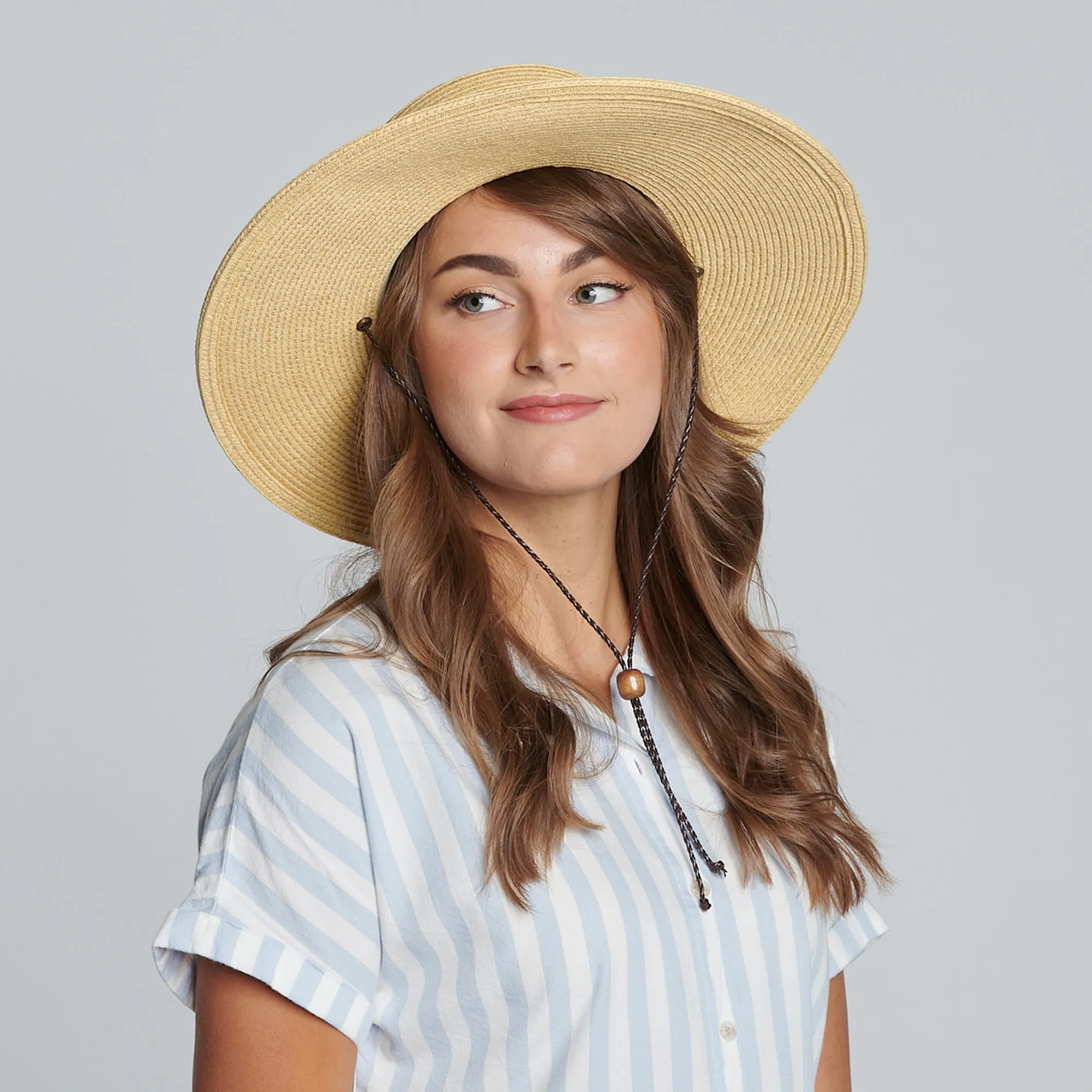 Womens Ultrabraid Sun Brim Hat with Chin Cord