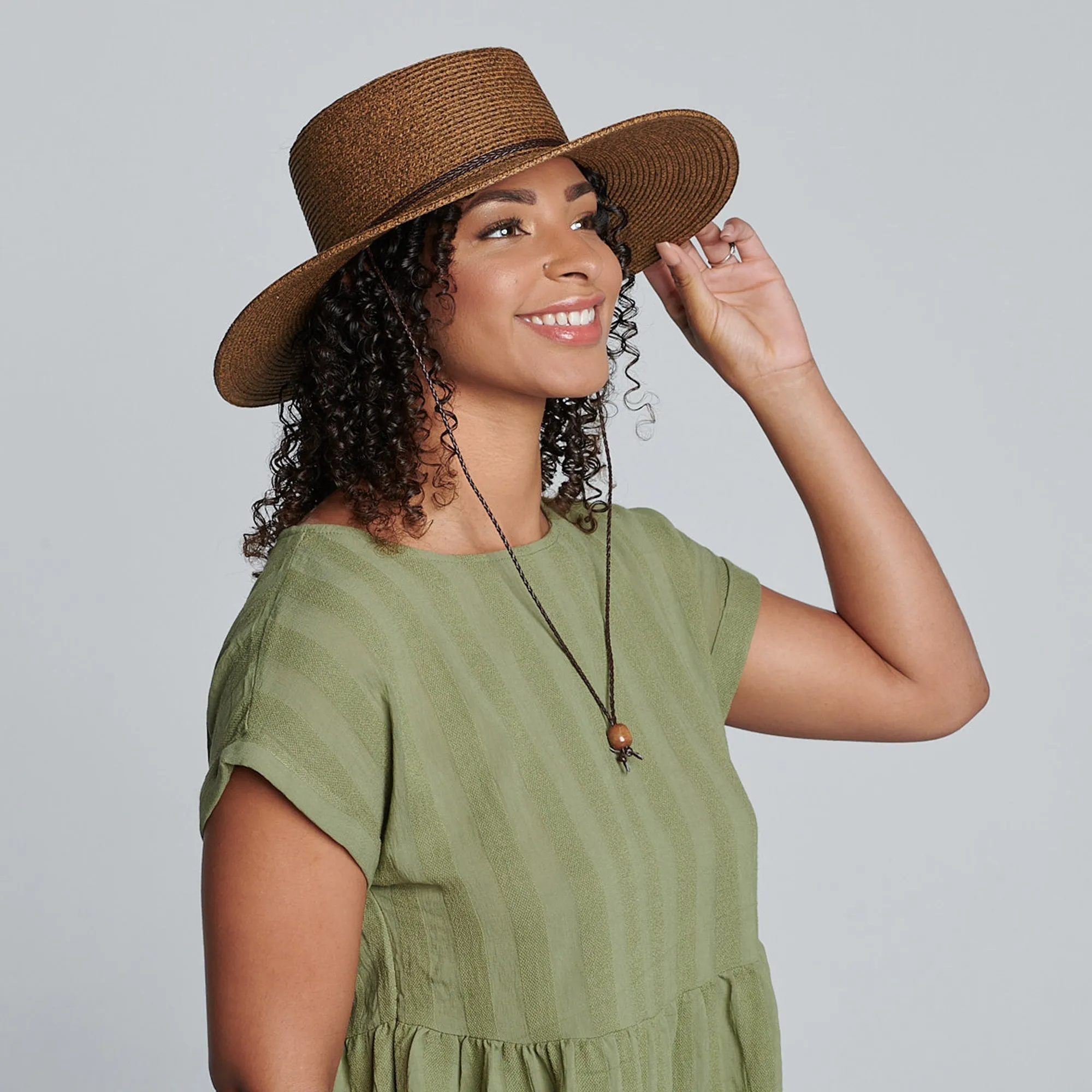 Womens Ultrabraid Sun Brim Hat with Chin Cord