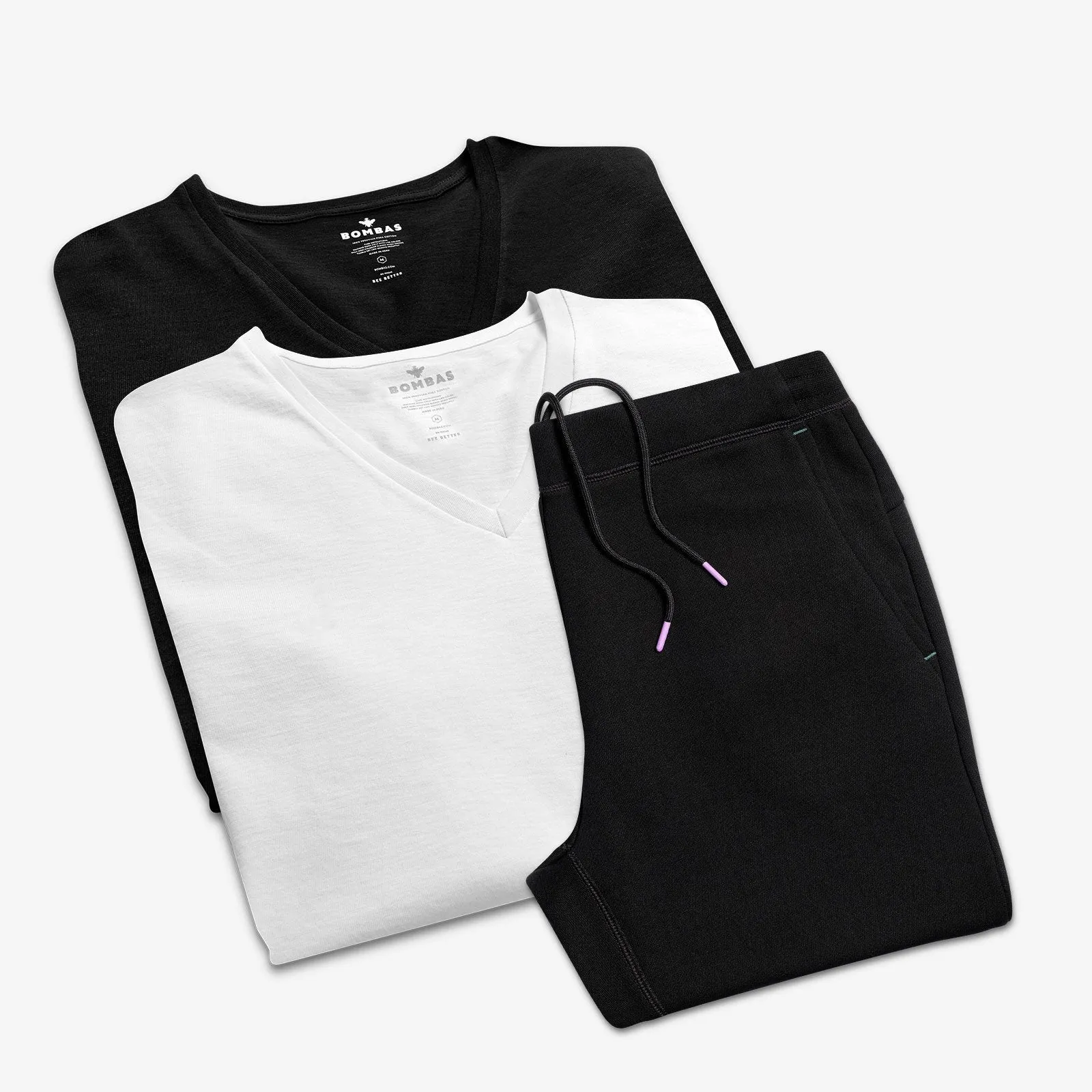 Women's V-Neck T-Shirt & Sweatpants 4-Pack