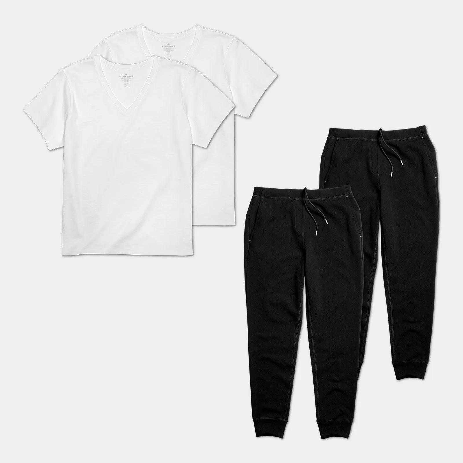 Women's V-Neck T-Shirt & Sweatpants 4-Pack