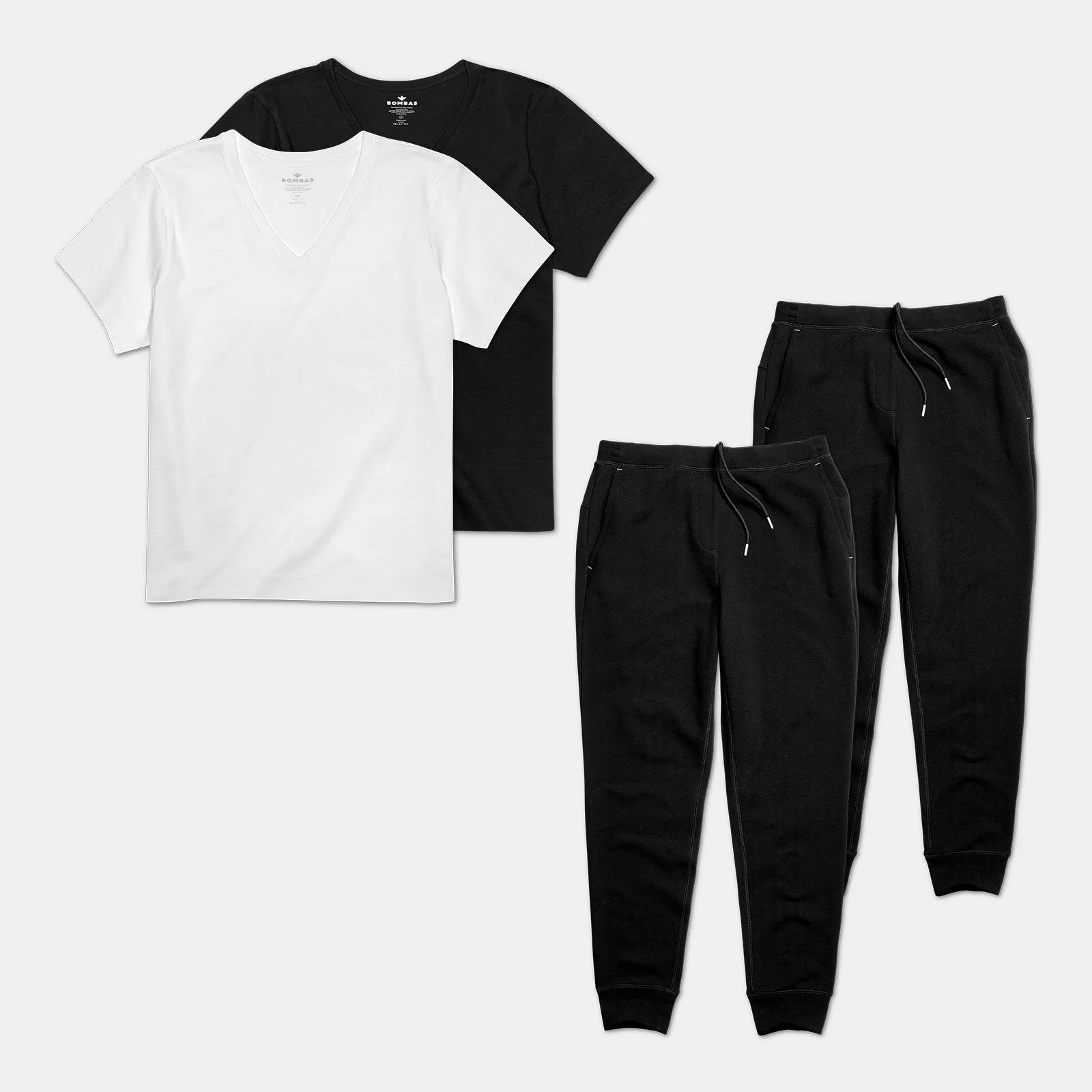 Women's V-Neck T-Shirt & Sweatpants 4-Pack