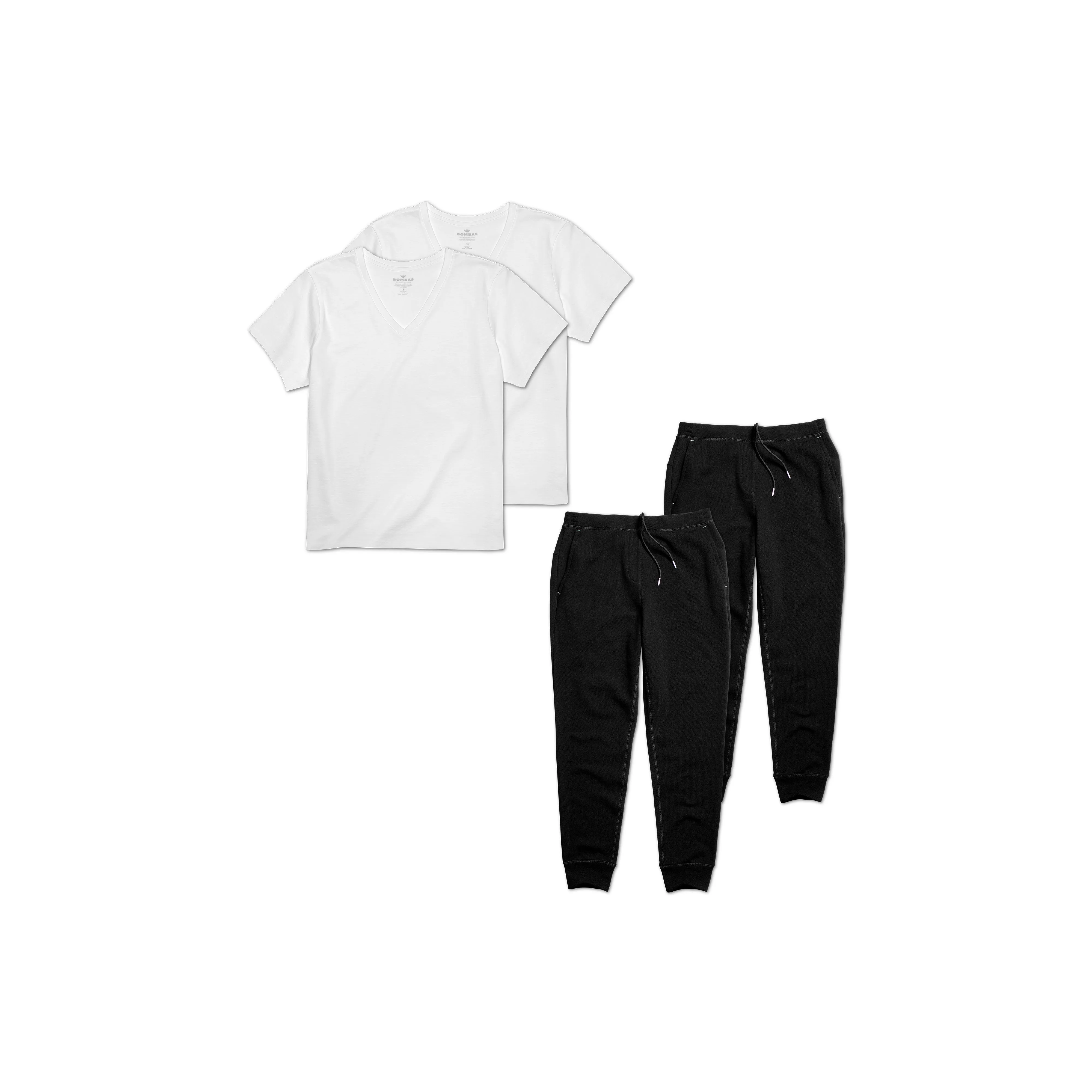 Women's V-Neck T-Shirt & Sweatpants 4-Pack