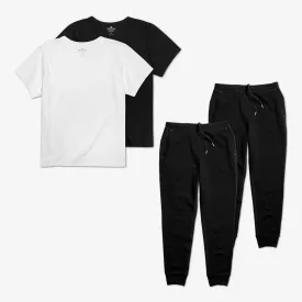 Women's V-Neck T-Shirt & Sweatpants 4-Pack