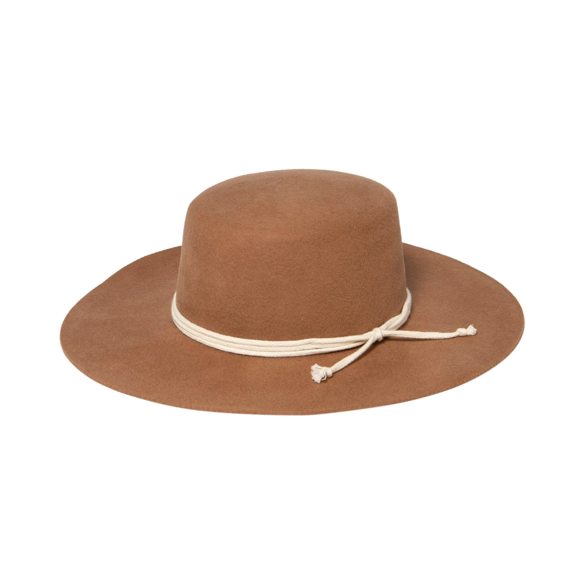 Wynola - Women's Wool Felt Wide Brim Boater with Triple Wrapped Rope Trim